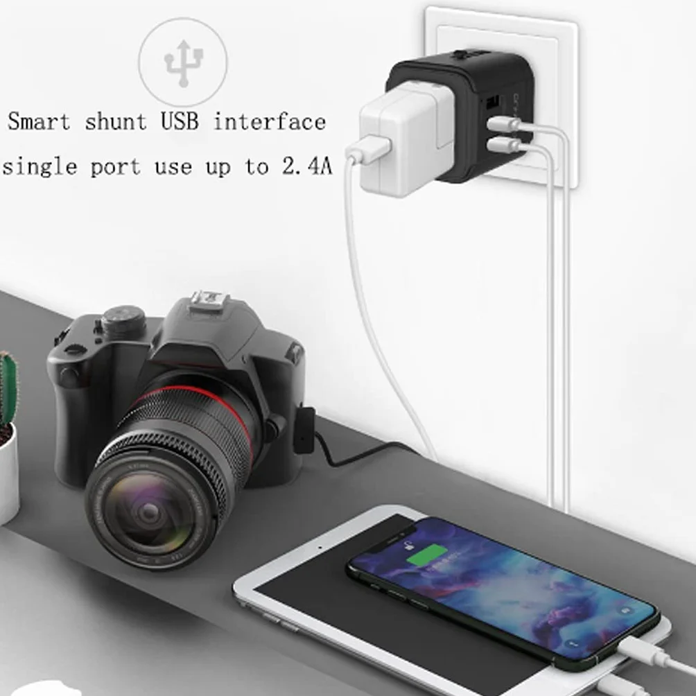 International Plug Converter, Adapter Plug Travel dla podróży na całym świecie, z 3 Usb. Ports Travel Portable International Socket Converter (Color : 3USB)