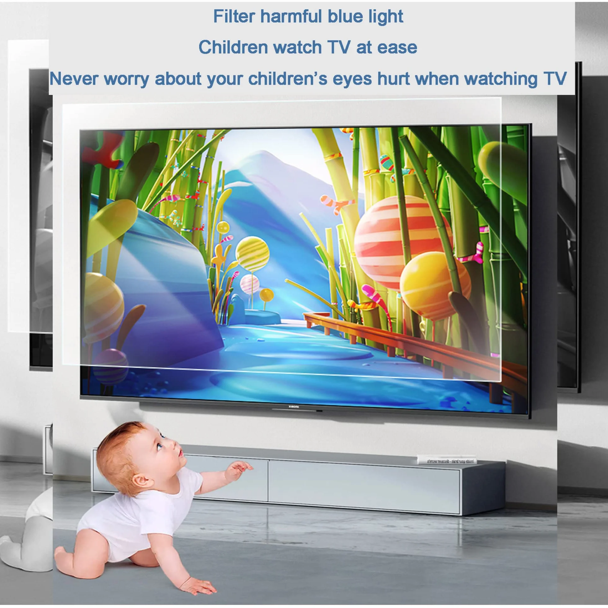 z Folia przeciwodblaskowa do telewizora 55 cali, użytku wewnątrz i na zewnątrz AntiBlue Light ekran matowa folia telewizorów LCD, Led, 4k OLED QLED HDTV,Ochraniacze ekranu TV