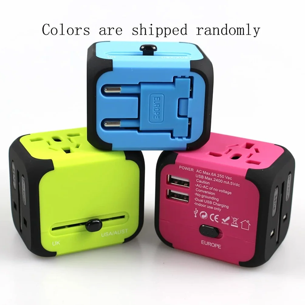 International Plug Converter, Gniazdo Travel Travel Carger, Międzynarodowa ładowarka AC. Adapter wtyczki z 2 Usb.