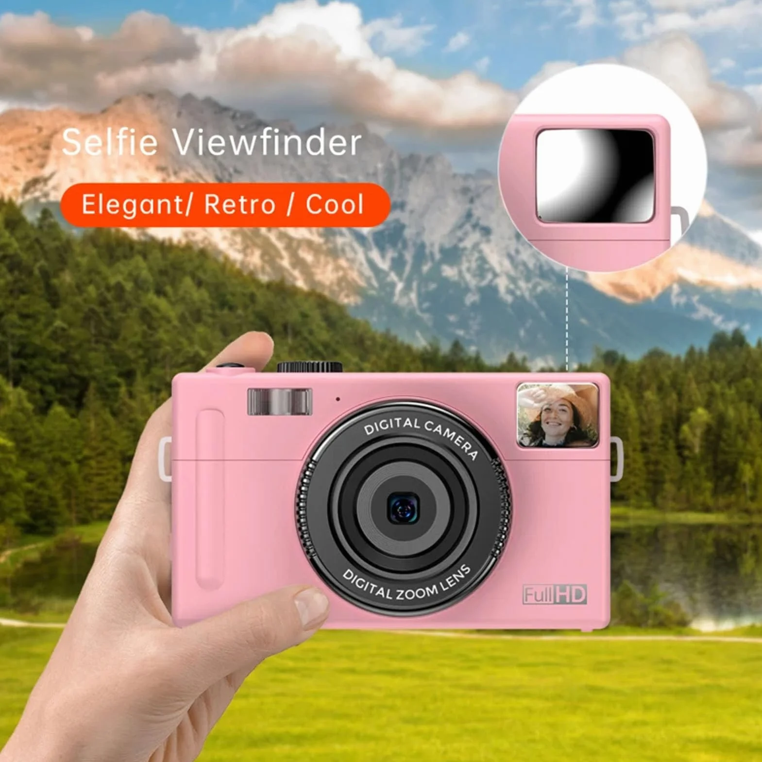 Aparat Cyfrowy, Aparat do Vlogowania 1080P i Rozdzielczości 48 MP do Robienia zdjęć, z 3-calowym Ekranem TFT LCD 16-krotny Zoom Cyfrowy Anti-shake Wykrywanie Twarzy Rejestrowanie