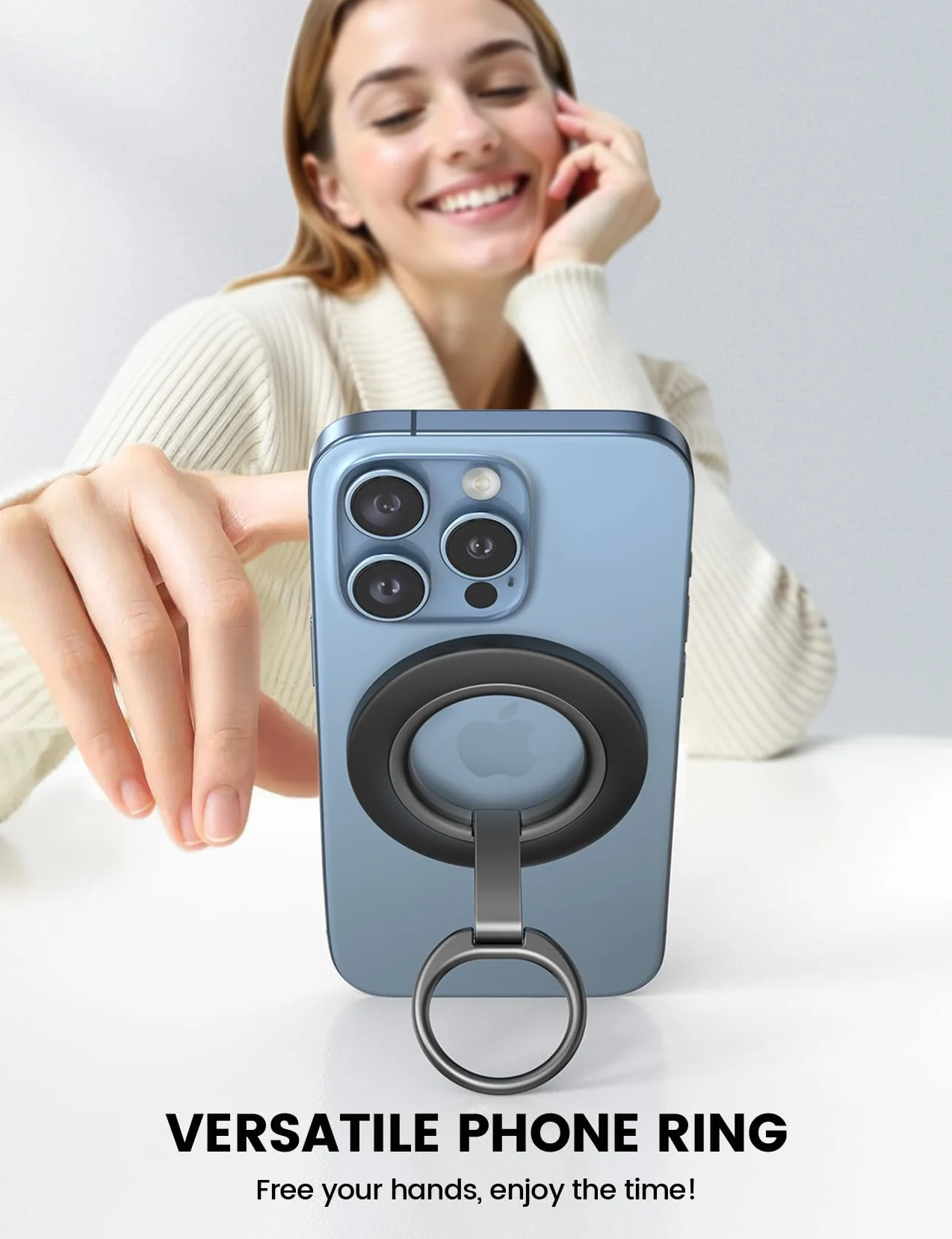Lamicall Magnetyczny Pierścień Podstawka do Telefonu – [Ulepszona Podwójna Zawiasa] Obrotowa o 360° Uchwyt Ręczny do Telefonu, Podstawka o Silnym Magnesie dla serii iPhone 17/16/15/14/13/12