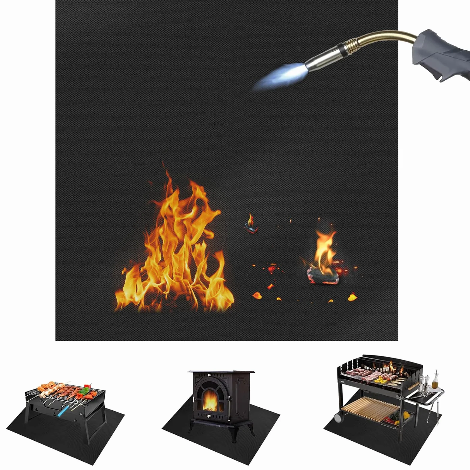 Mata ognioodporna 100x100 cm do 800°C, mata lutownicza chroniąca przed wysoką temperaturą