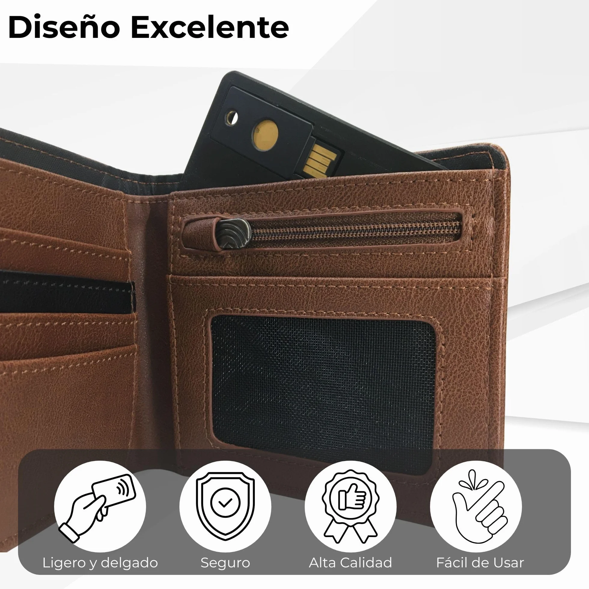 Stojak na karty do YubiKey 5 NFC i 5C NFC - Etui ochronne i uchwyt na karty z gniazdem zapobiegającym zgubieniu portfela, plecaka i etui na karty (klucz bezpieczeństwa nie wchodzi w zakres dostawy) (1