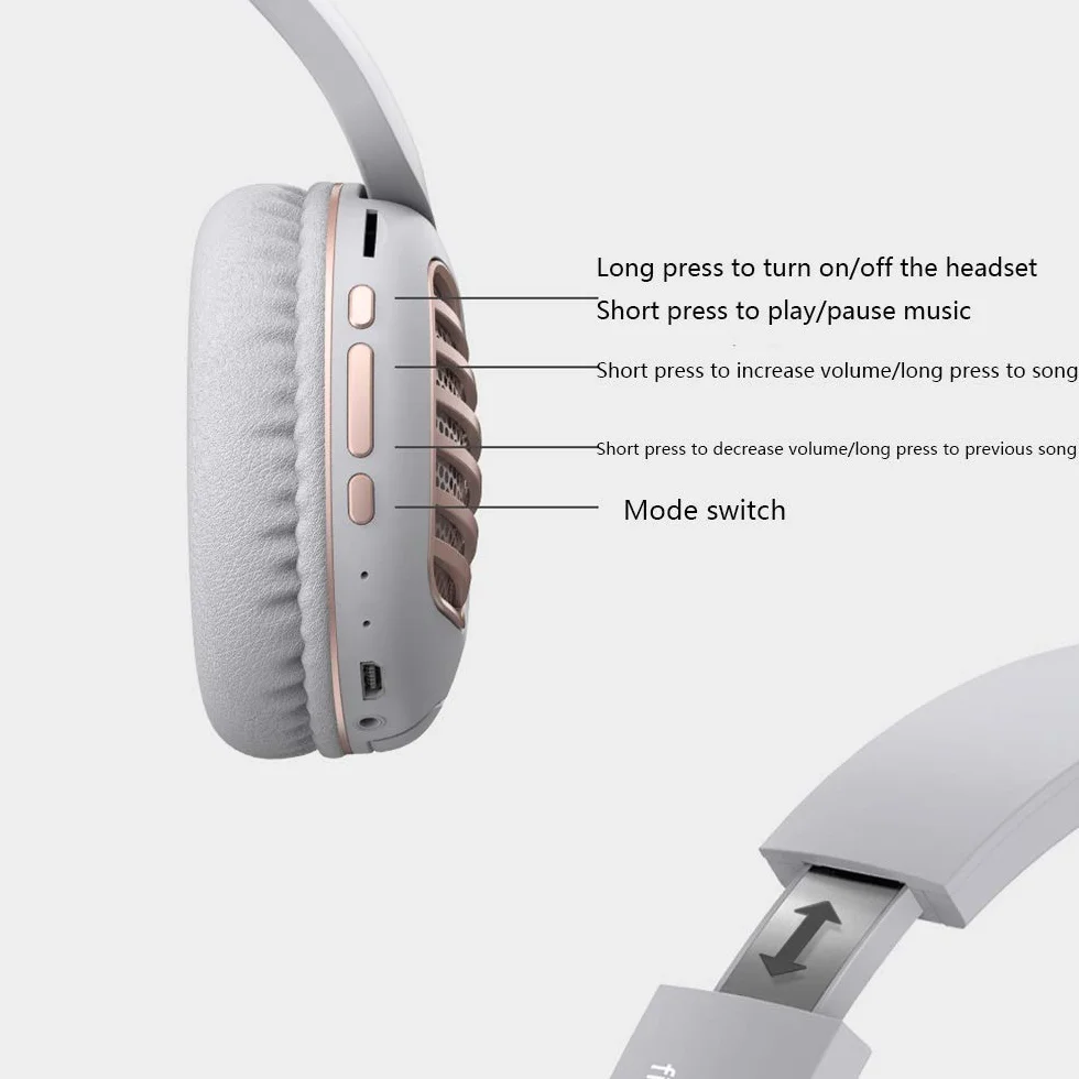 Słuchawki bezprzewodowe ADITAM, System Bluetooth 5.0 Wbudowana bateria litowa 200 Mah ze słuchawkami do szybkiego ładowania z redukcją szumów w uchu, różowy Double the comfort