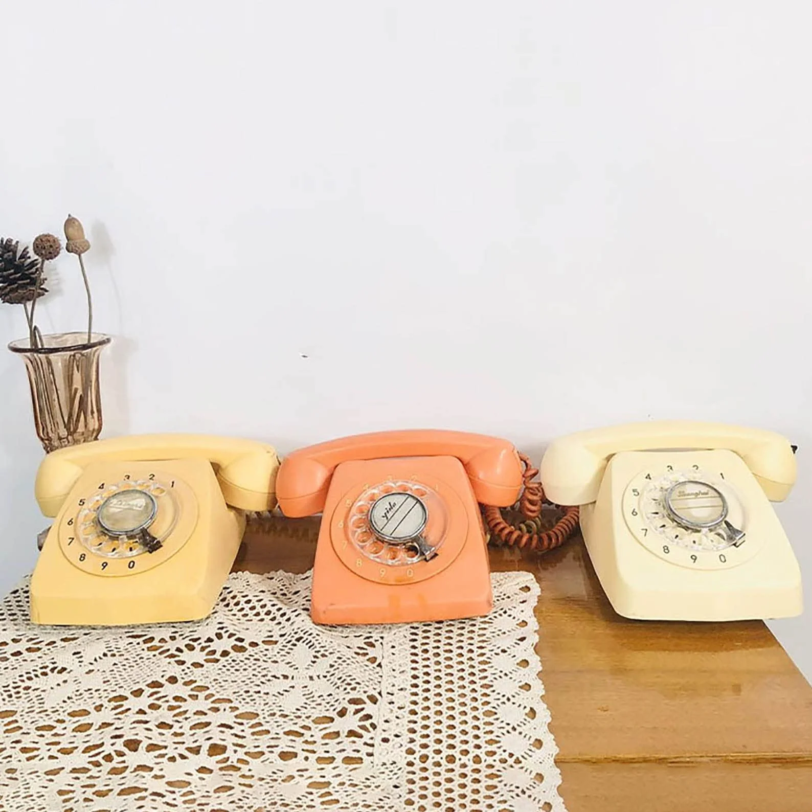 Vintage telefon stacjonarny retro styl telefon telefon stacjonarny biurko dekoracja do domu biura hotelu
