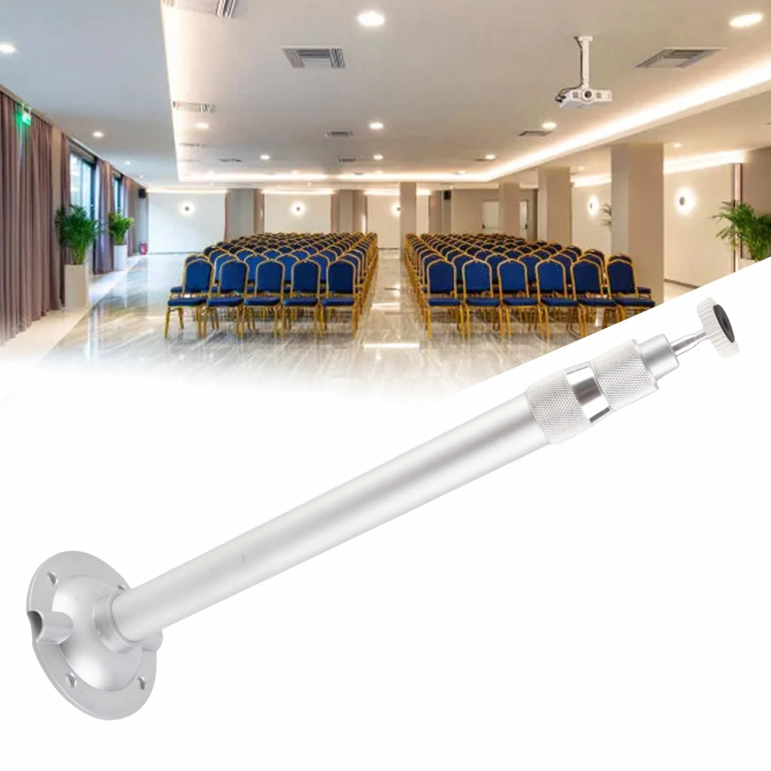 Bewinner Uchwyt do montażu sufitowego projektora, regulowany 360°, uniwersalny stop aluminium z gwintem 1/4 do 5 kg
