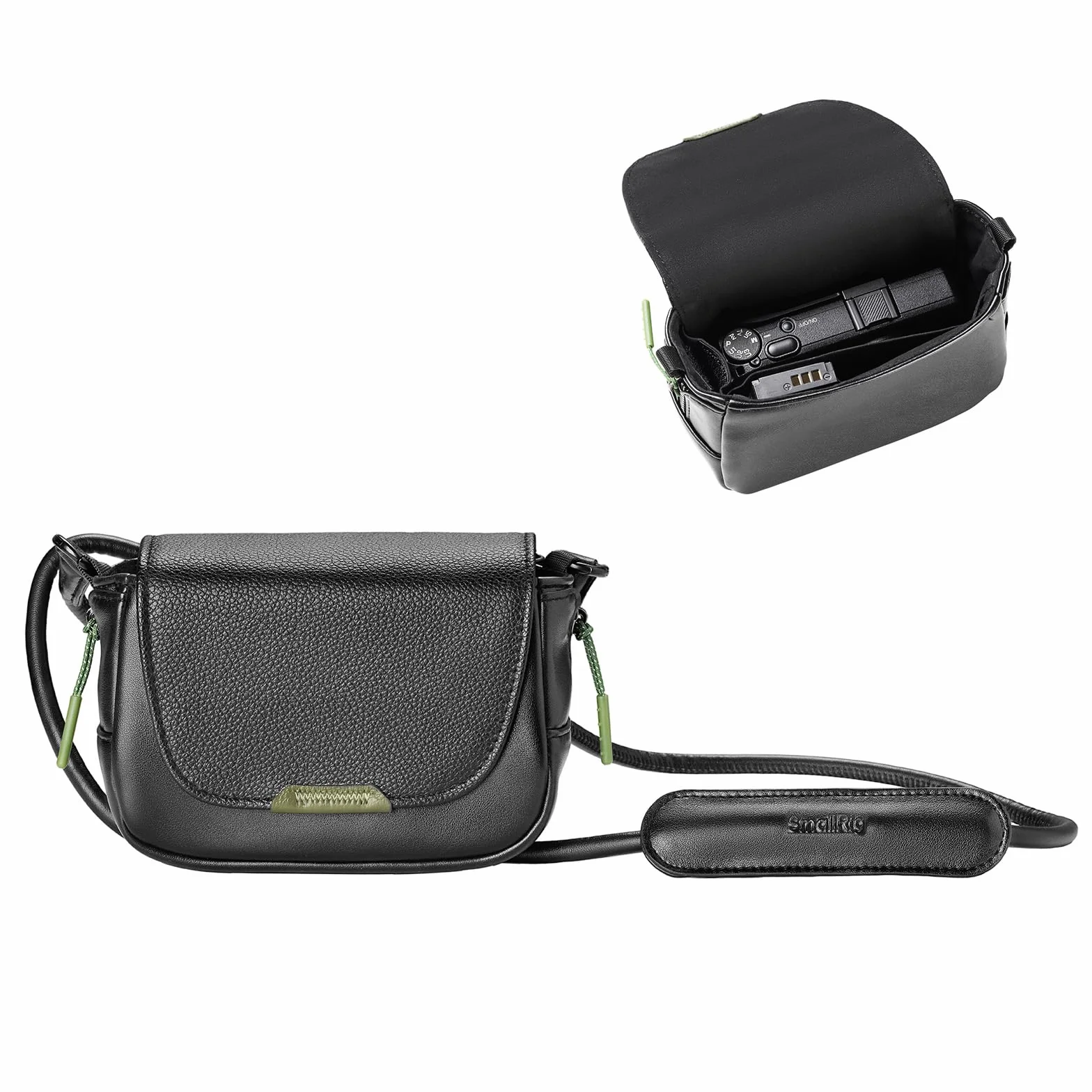 SMALLRIG Kompaktowa torba na aparat, torba na ramię z paskiem na ramię, skórzany futerał z magnetycznym zatrzaskiem do Ricoh serii GR, dla fotografów (czarny) - 5673