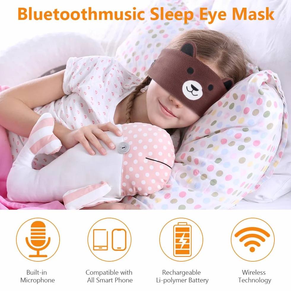 OFFCUP Słuchawki Bluetooth Hi-Fi stereo z super basem w kształcie głowy niedźwiedzia