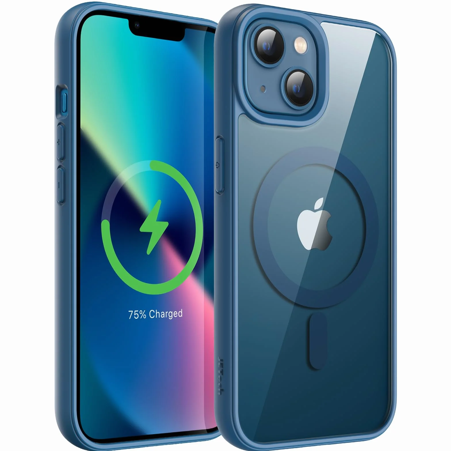 JETech Etui Magnetyczne iPhone 13 6,1 Cala MagSafe Odporny na Wstrząsy TPU Matowe Niebieski