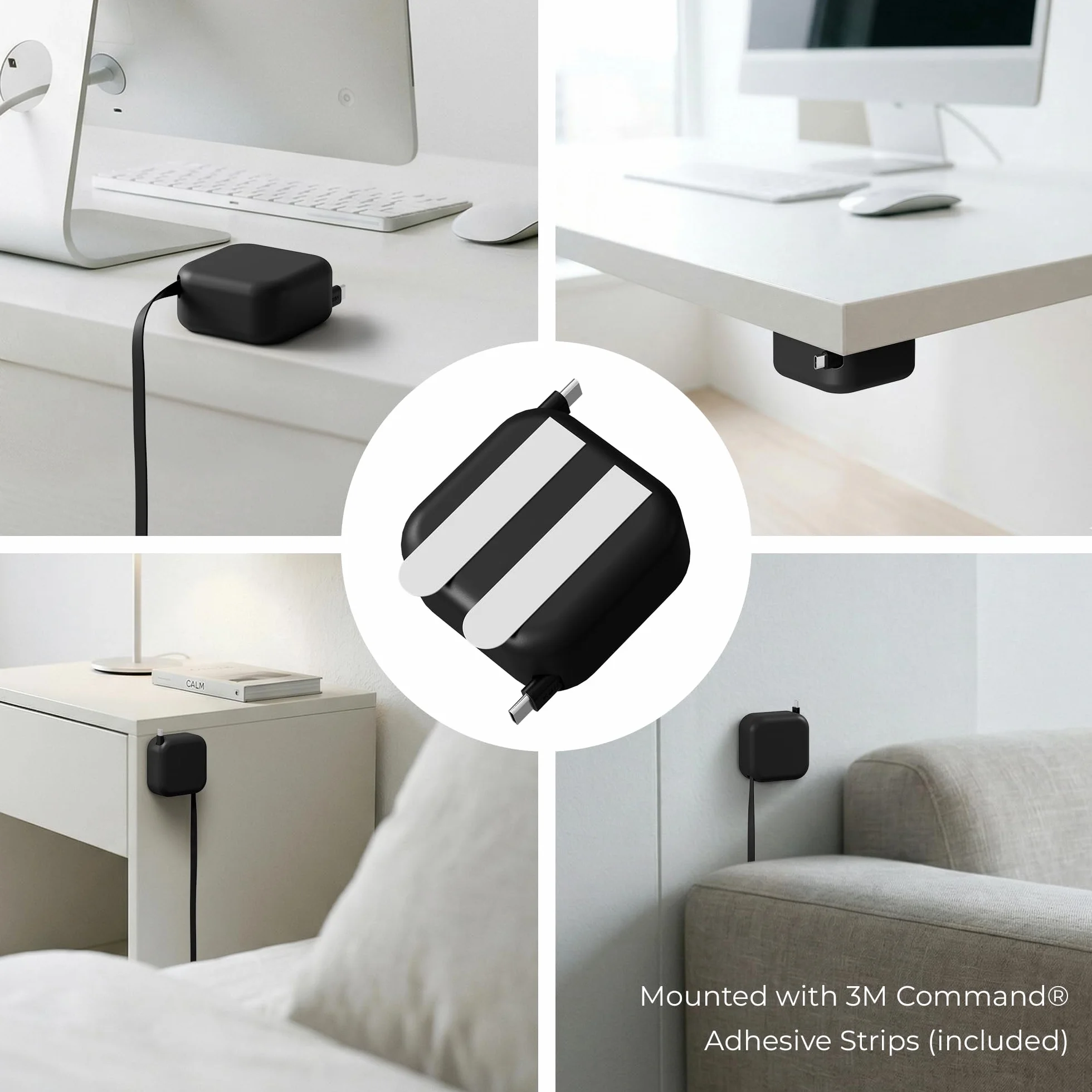 Willox SplitSpool Wysuwany kabel do szybkiego ładowania, 240 W, kompatybilny z USB‑C, niezależny podwójny wyciąg, do 2 m od końca do końca, do iPhone 16/15, iPad Pro, MacBook, Samsung Galaxy (czarny)