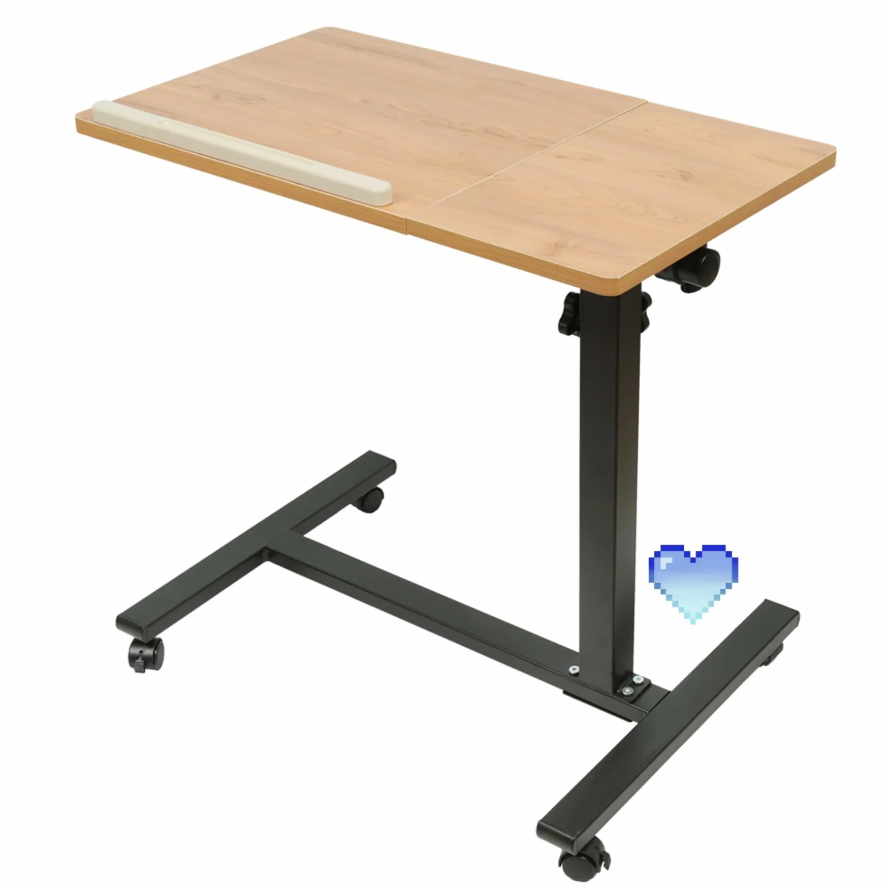 Stolik do laptopa z regulacją wysokości kółek Składany stojak H x szer. x gł.: 60 x 34,5 x 58-90 cm, stół do komputera Wysokość drewna, biurko (60 x 34,5 x 58-90 cm (kolor drewno)
