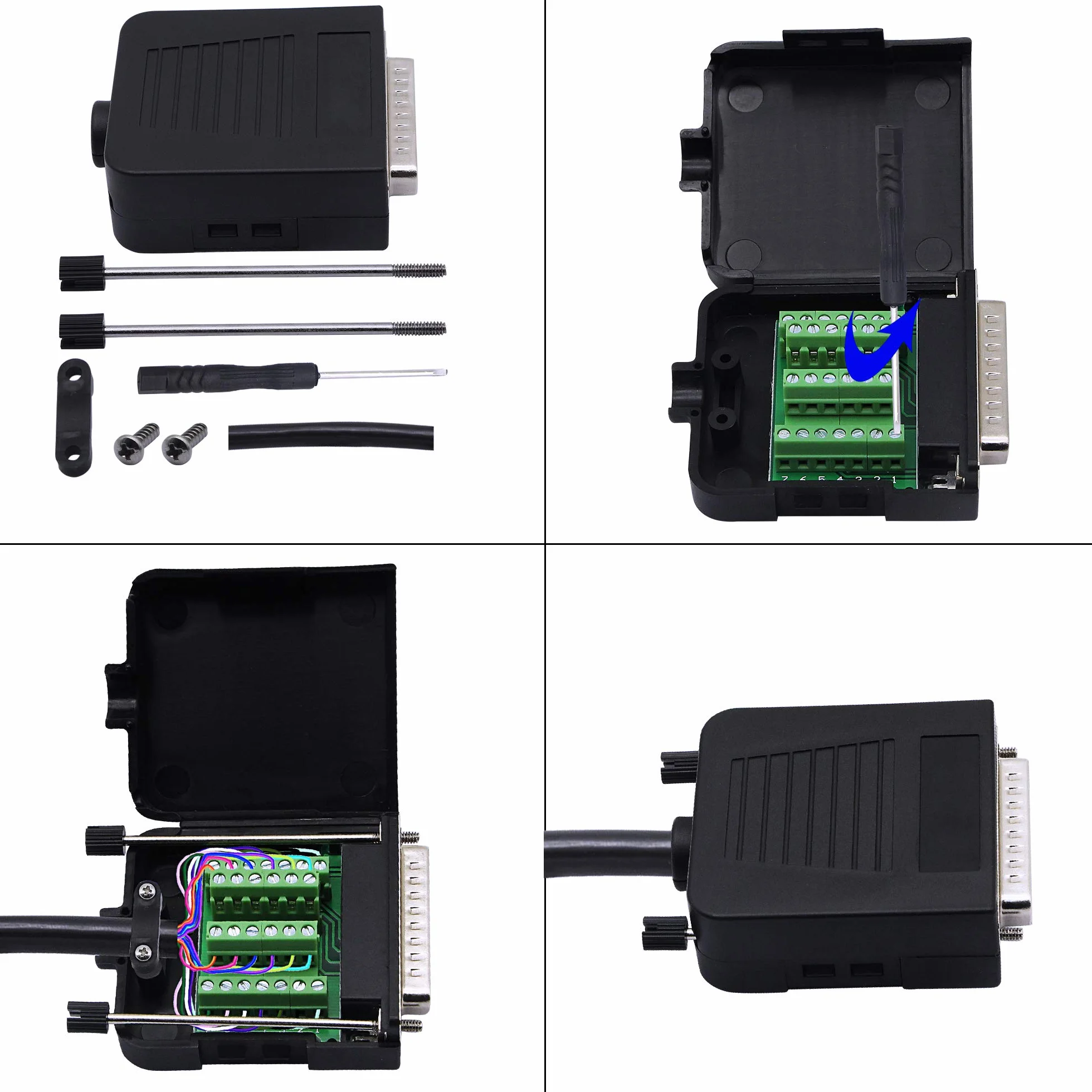 CERRXIAN DB25 adapter RS-232 interfejs szeregowy złącze DB25 (męskie)