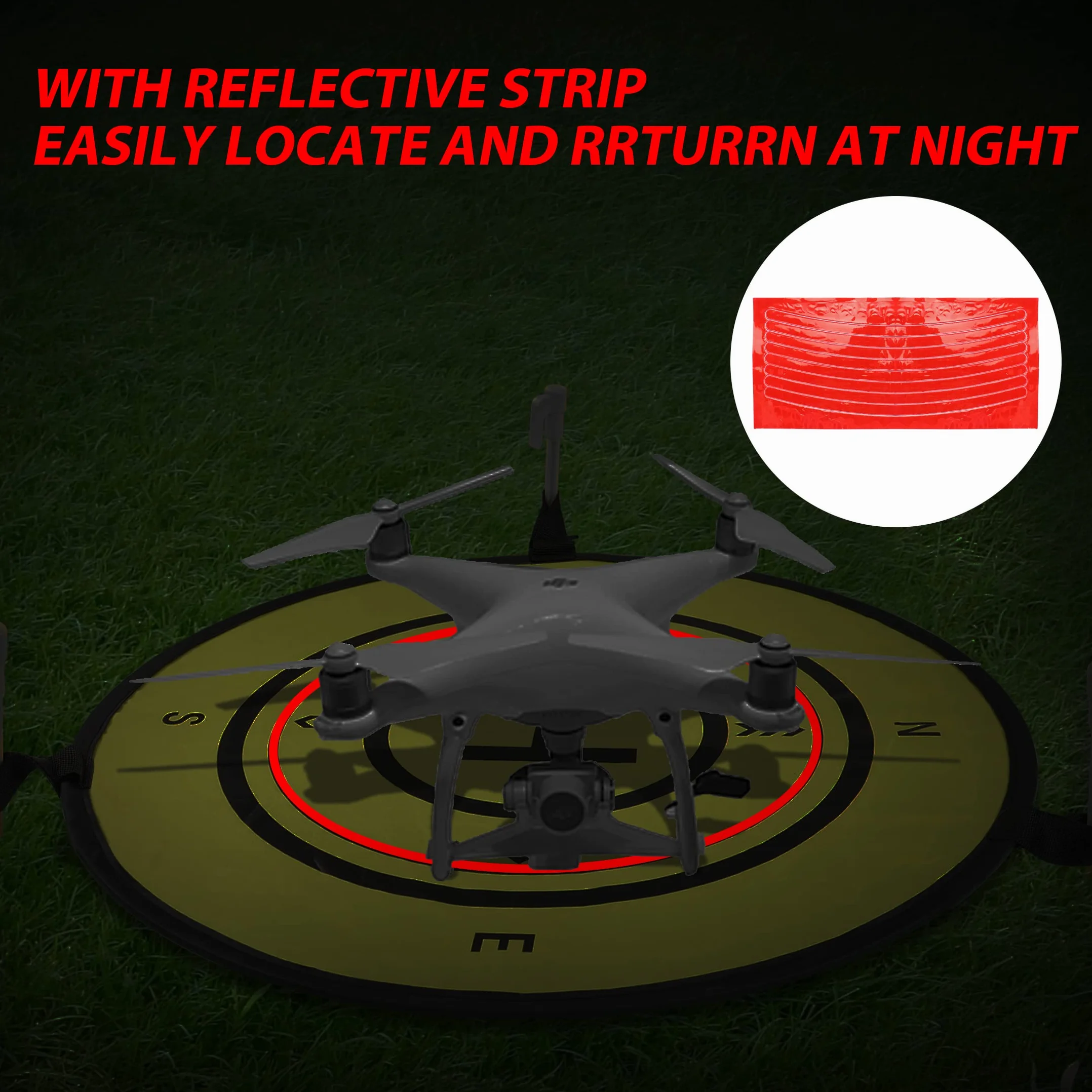 YAODHAOD Dron Landing Pad, 54 cm, uniwersalna, przenośna, jasna, wodoodporna, składana do dronów RC DJI Air 2S/Mavic Mini 2/Mavic Air 2/Mavic 2 Pro/Zoom/FIMI X8SE/DJI FPV Drone