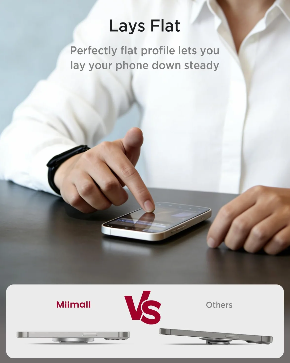 Miimall Mag-safe pierścień kompatybilny z iPhone 17/16/15/Pro Max/Pro, dwustronny magnetyczny pierścień, wytrzymały stojak ze stopu cynku, trwały bezpieczny pierścień Mag do iPhone'a 17 16 15 14 13 12