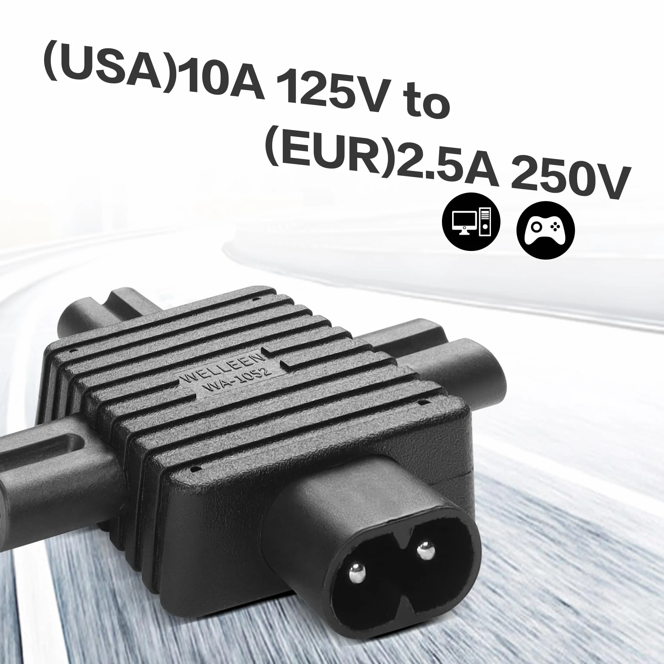 YACSEJAO IEC 320 C8 1 do 3 C7 rozdzielacz zasilacz IEC 320 10A 125V C8 wtyczka męska na 3 żeński rozdzielacz C7 adapter gniazda rozszerzenia zasilania