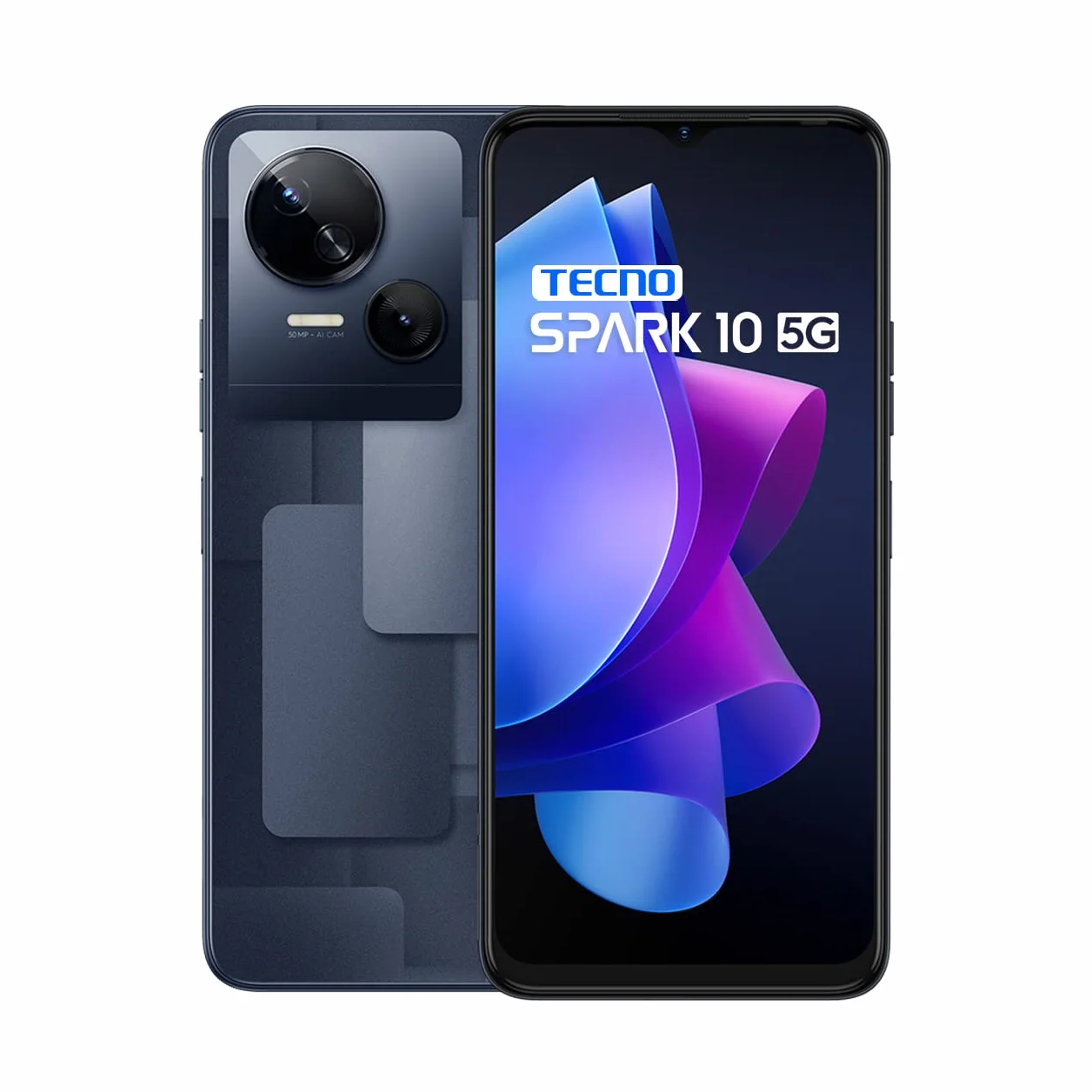 Tecno Mobile Spark 10 5G smartfon z systemem Android, Dual SIM, wyświetlacz 1612 x 720 HD+, 4 GB RAM, 64 GB pamięci, Octa-Core, podwójny aparat 50 Mpx, Meta Black
