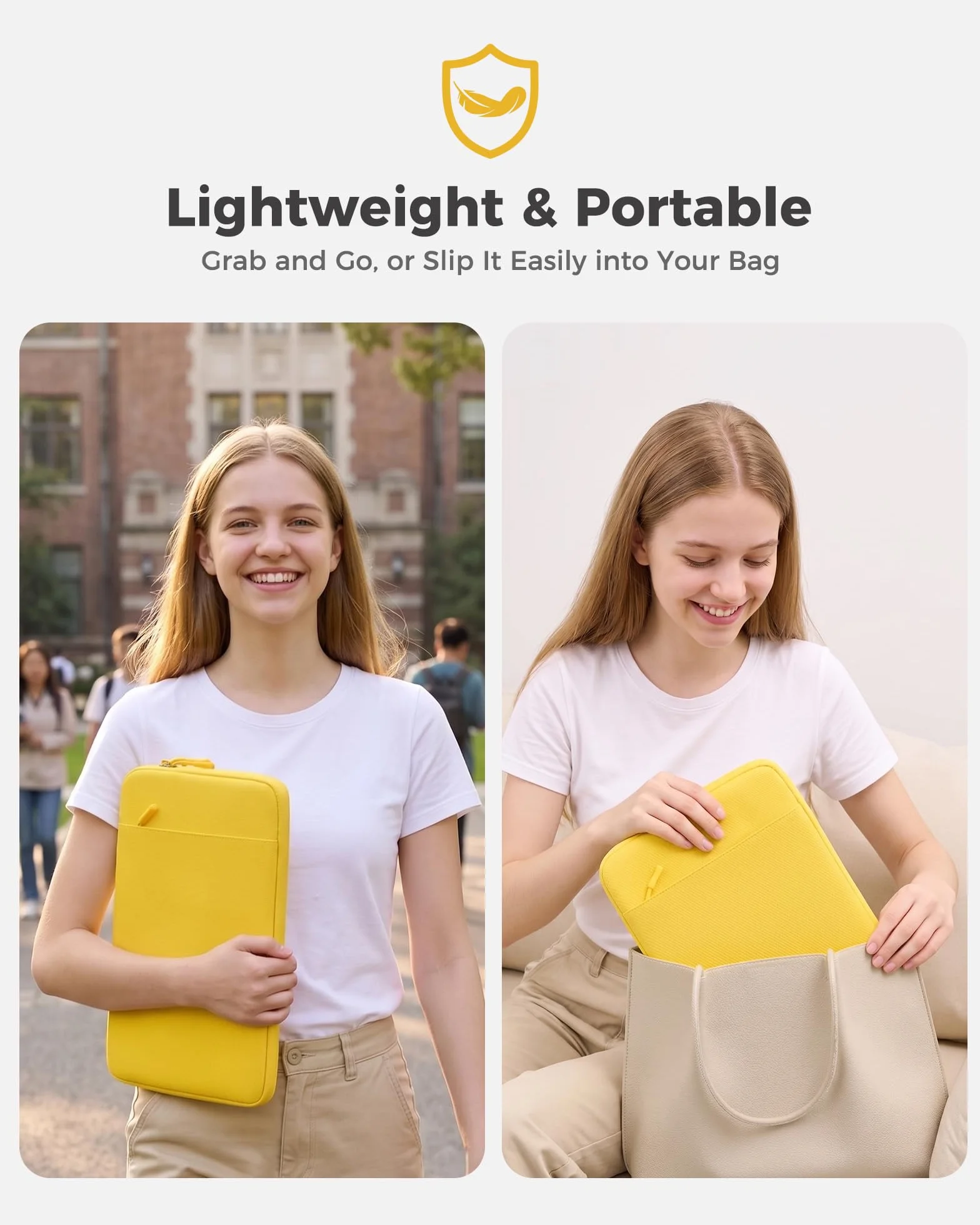 ProCase Pokrowiec MacBook Neo 13 cali 2026 (Chip A18 Pro, Model A3404), Lekki i Elegancki Pokrowiec na Laptopa z Praktyczną Przednią Kieszenią, Ochrona Wodoodporna i Miękka Podszewka w Kolorze