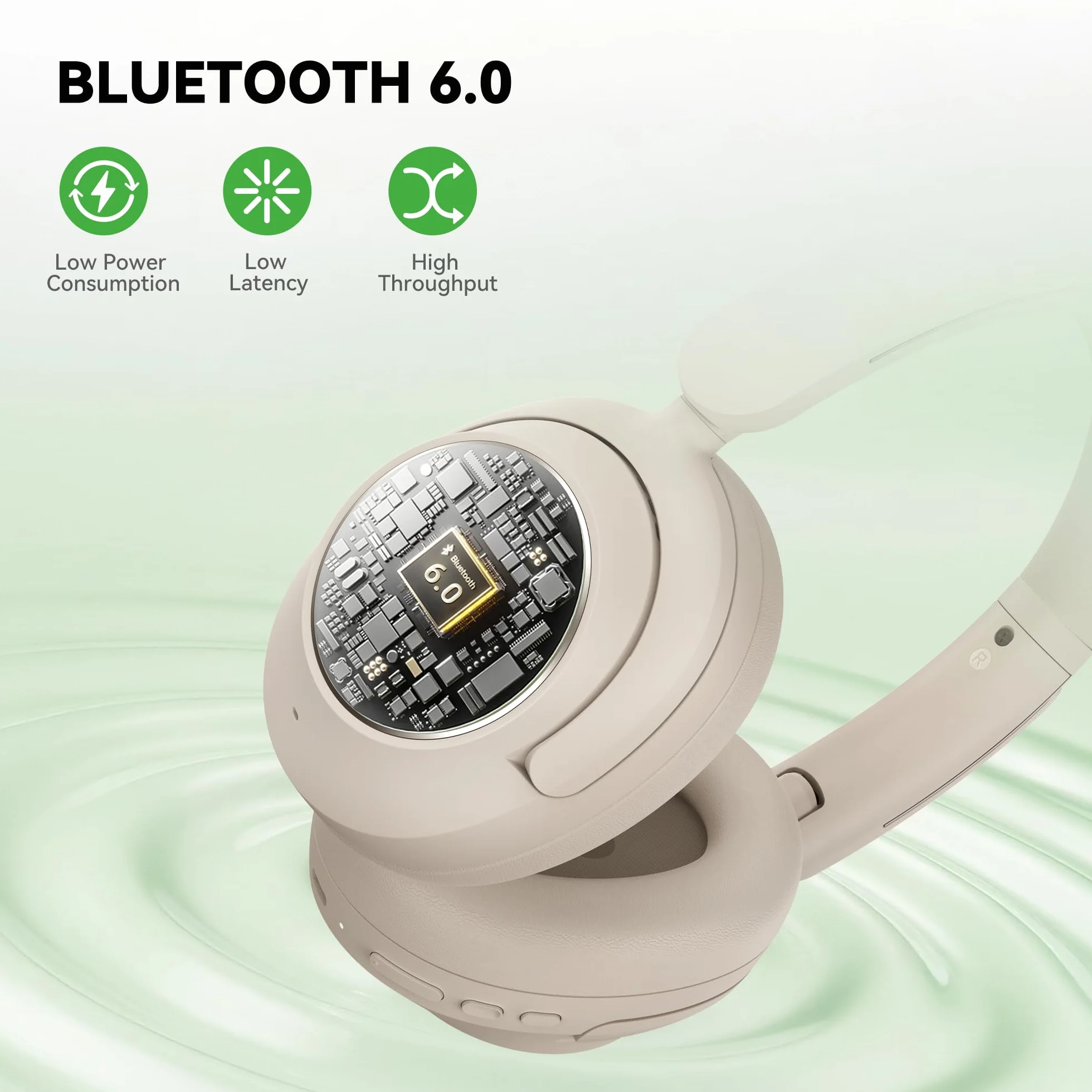OneOdio Focus A6 Hybrydowe słuchawki z aktywną redukcją szumów, czas odtwarzania 75 godzin, LDAC Hi-Res Lossless Audio, Bluetooth 6.0, podwójny mikrofon ENC, przewodowe ANC przez USB-C, bezprzewodowe