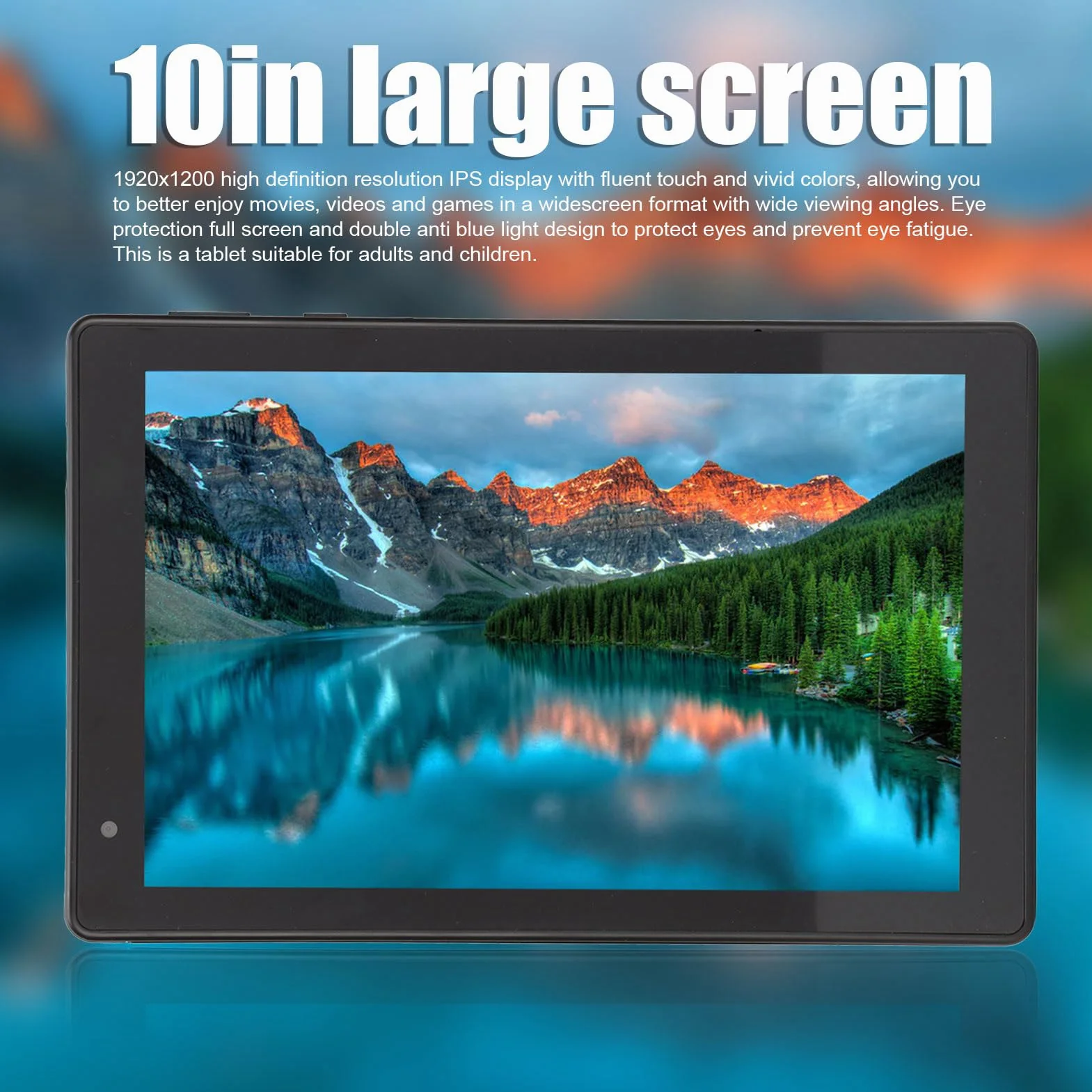 10-calowy tablet z pamięcią 6 GB 128 GB, ośmiordzeniowym procesorem CPU, dwuzakresowym Wi-Fi 2,4G 5G, 1920X1200p 800W 2000W, portem 8800mAh C, odpowiedni jako prezent edukacyjny dla dzieci(EU)
