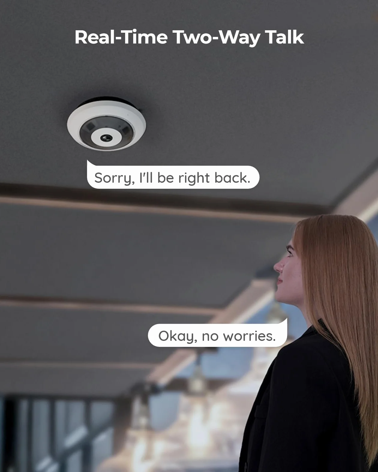 Reolink 6MP 360° Panorama Fisheye Camera, 2.4/5GHz Wi-Fi kamera Bezpieczeństwa Wewnątrz, Ochrona Domu/biura, Detekcja Ruchu, Korekcja Zniekształceń, Dźwięk Dwukierunkowy, IR Night Vision, FE-W (Biały)