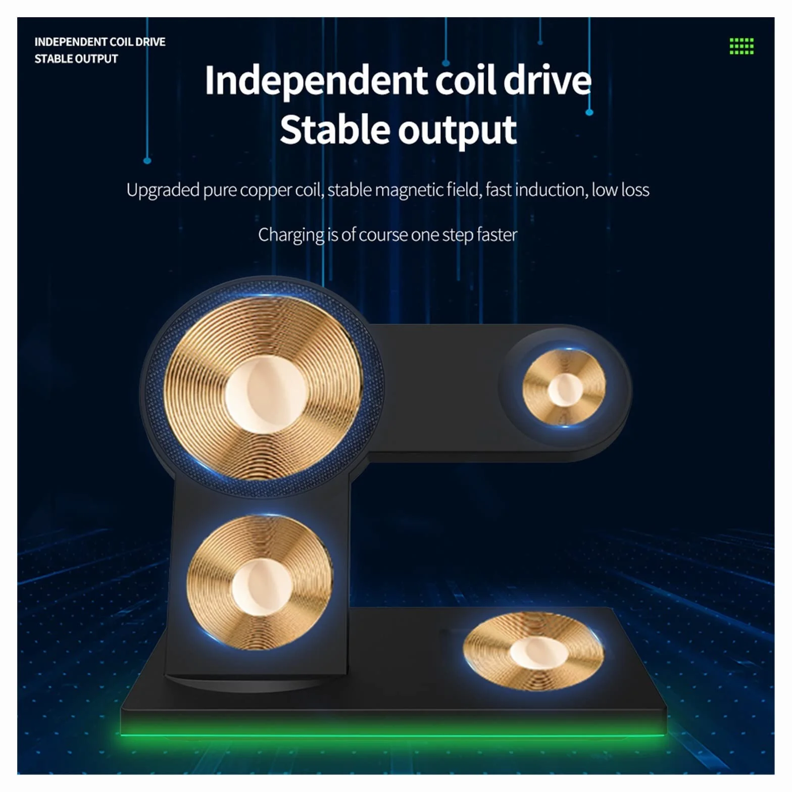 Ładowarka bezprzewodowa, Ładowarka bezprzewodowa 30 W 3 w 1 Podstawka ładująca indukcyjna do słuchawek do telefonu Zegarek Stacja szybkiego ładowania magnetycznego(Black with plug)
