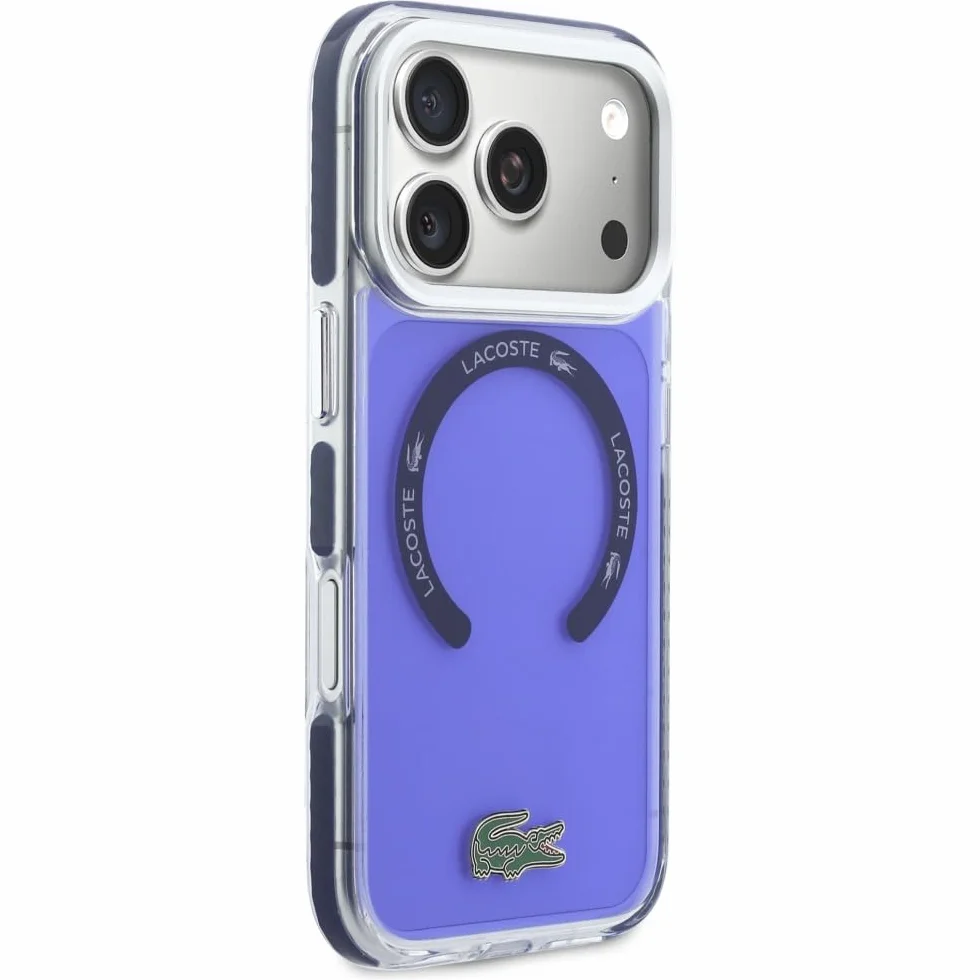 CG MOBILE Lacoste Shockproof przezroczyste etui kompatybilne z MagSafe do iPhone 17 Pro Max (granatowe)