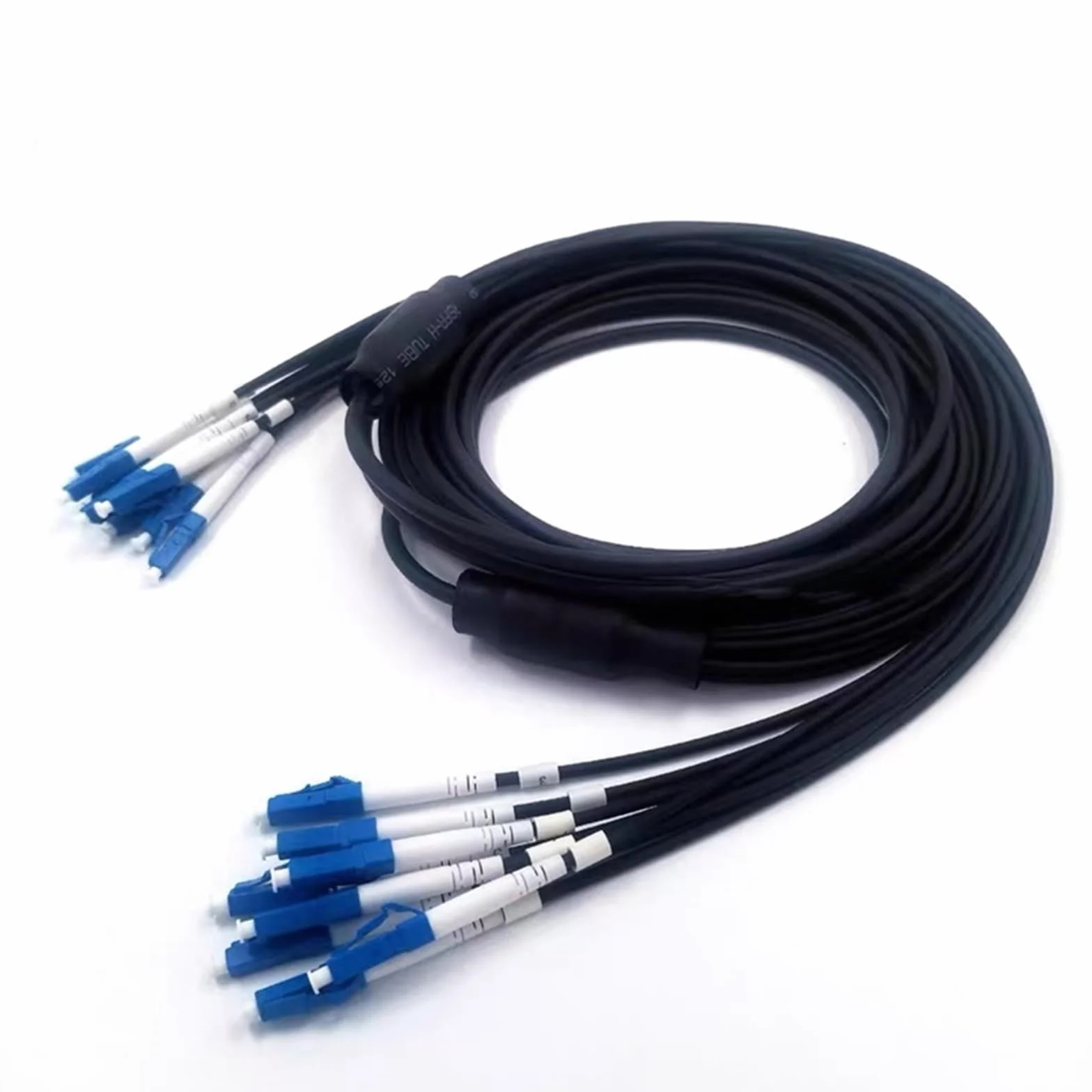 8-rdzeniowy kabel krosowy z włókna pancernego TPU 150M-300M LSZH SM czarny 8C SC LC FC ST A jednomodowy 8 włókien optyczny kabel połączeniowy 200 M250M (200 m TPU SC-SC)