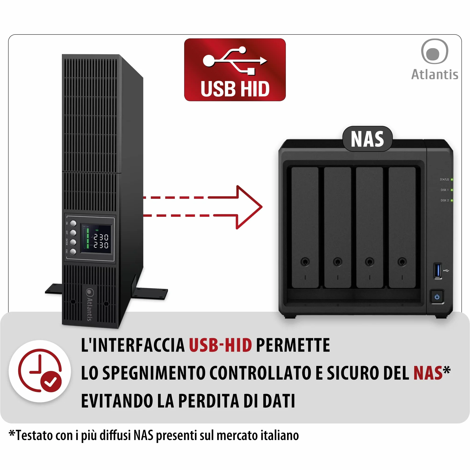 Atlantis A03-OP3002P-RC PRO UPS OnLine Zasilacz bezprzerwowy Podwójnej konwersji Czysta fala sinusoidalna 3000VA 2700W, serwer RACK, wyświetlacz LCD, USB, szeregowy RS-232, 8 wyjść IEC, gniazda SNMP, 6x12V-9Ah