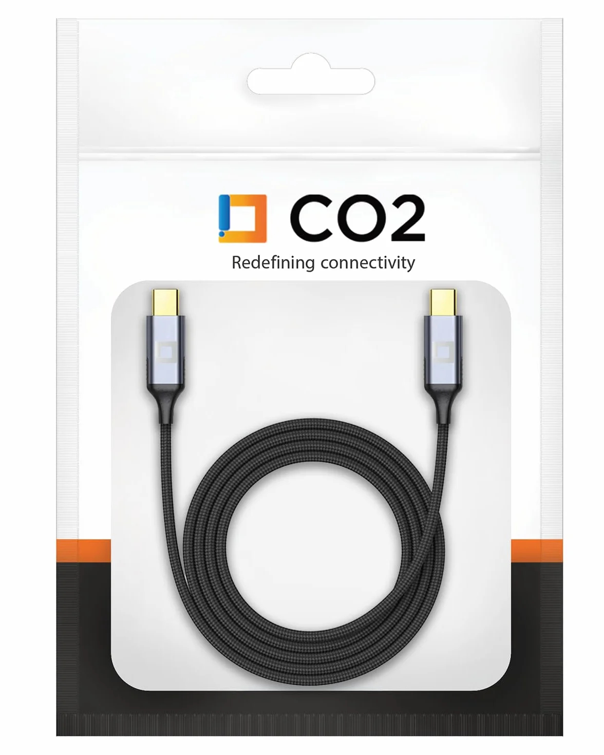 CO2 Kabel USB-C Thunderbolt 4.0, Ultra szybka transmisja danych 40 Gb/s, Obsługuje 8K/60 Hz, Szybkie Ładowanie 240W, Aluminium Space Grey, Kompatybilny z iPhone, MacBook, iPad Pro, USB typ C (1,2m)