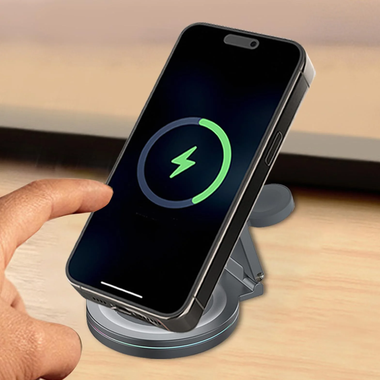 Stacja ładowania telefonu, stacja ładowania telefonu Magnetyczny uchwyt na | Stacja ładująca Obrotowa konstrukcja o 360° Magnetyczny uchwyt