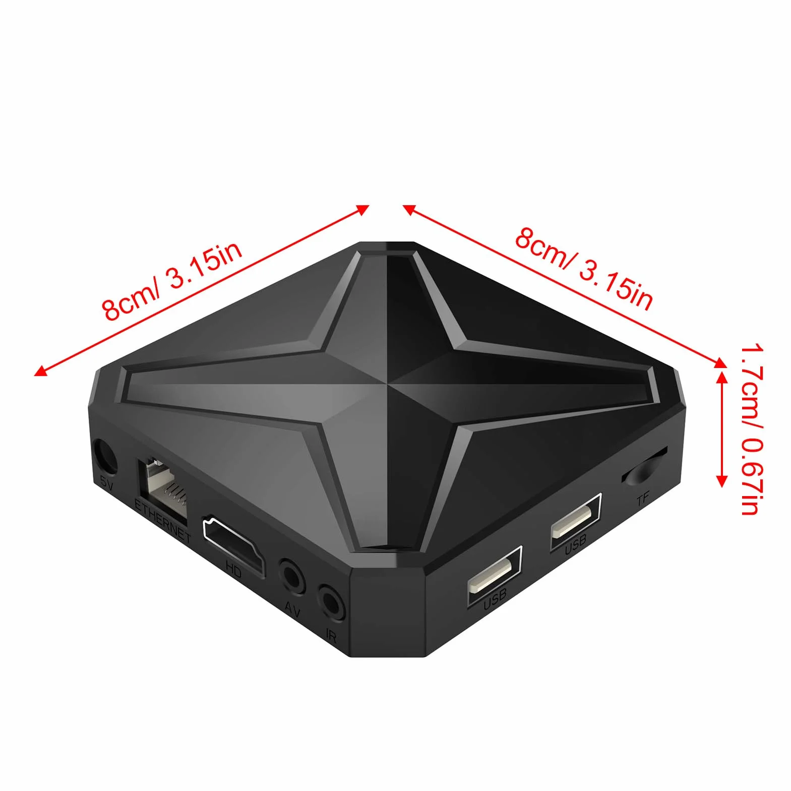 Bewinner TV Box 8K z 2 GB RAM 16 GB ROM RK3518, Czterordzeniowy A53 Dwuzakresowy Dekoder Wi-Fi6 Mali 450 MP2 GPU 4K 8K, Odtwarzacz Multimediów Strumieniowych z Pilotem Głosowym do Domowej (wtyczka UE)