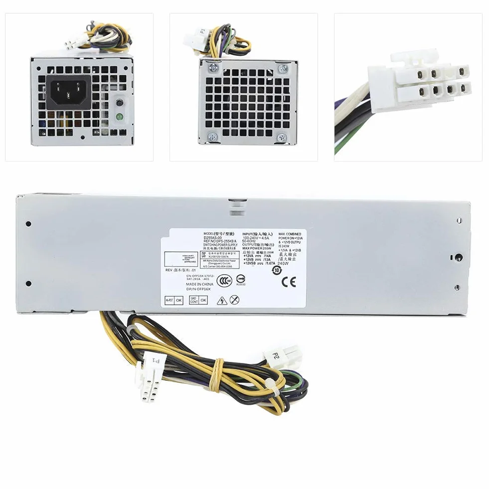 Zasilacz do OptiPlex 3020 7020 9020SFF, pudełko na papier typu kraft Desktop akcesoria komputerowe H255AS-00, L255AS-00, AC255ES-00, D255AS-00, HU255ES-01 100-240V