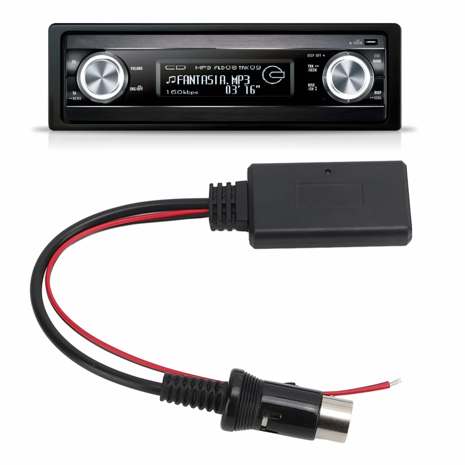 Kabel Radiowy Bluetooth Aux, 13-pinowy Moduł Bluetooth Adapter Muzyczny Zamiennik Kabla o Aux dla Kenwood KRC 553 CA C2AX KCA IP500 CA C1AX