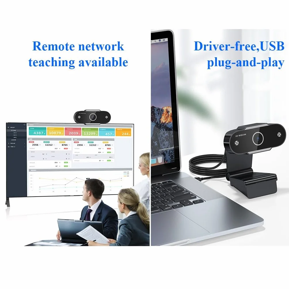 Zewnętrzna Kamera Internetowa USB Kamera Komputerowa Z Autofokusem Kompatybilna Z Microsoft Teams, Kamera Do Streamowania Plug And Play USB, Do Laptopa, Komputera Stacjonarnego(480P,With tripod)