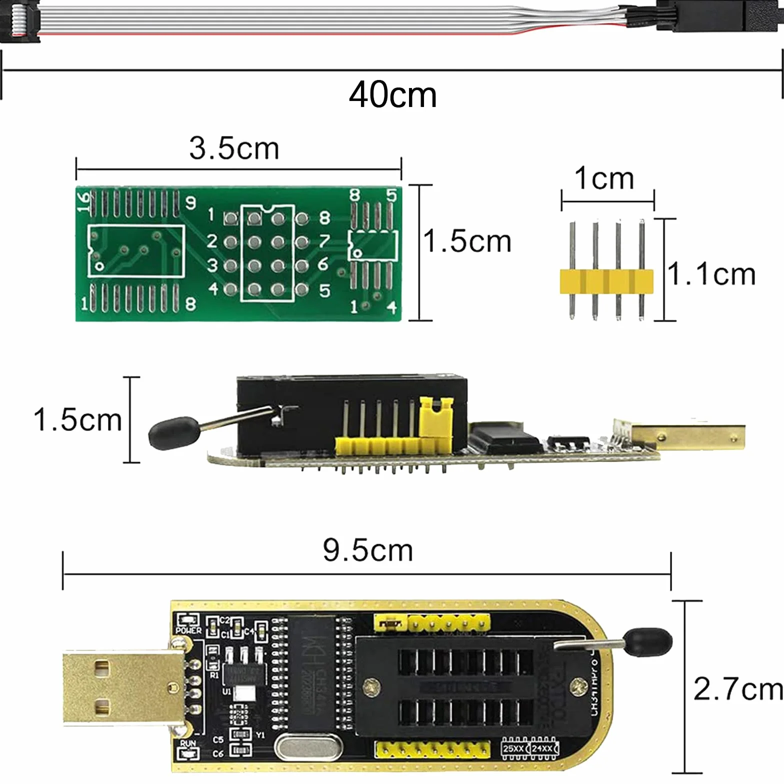 SOIC8 SOP8 Flash Chip IC CH341A Programator USB EEPROM Flash BIOS Chip Moduł programowania USB (SB-Programator + Klips SOP8 + Adapter)