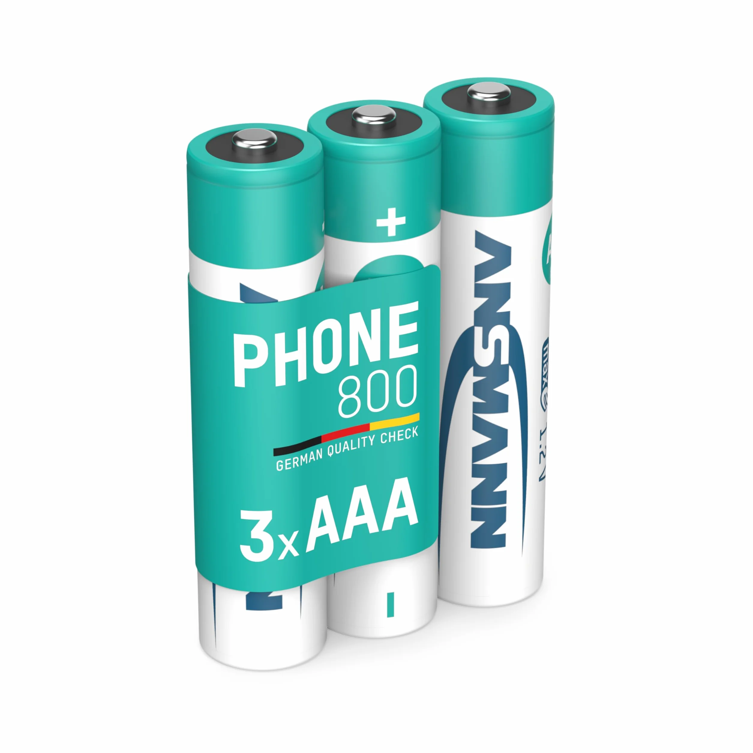 ANSMANN Bateria do telefonu AAA 800 mAh NiMH 1,2 V (3 sztuki) - baterie DECT Phone Micro AAA do ładowania, maksymalne niskie samorozładowanie, idealne do telefonu bezprzewodowego, niania dziecka,