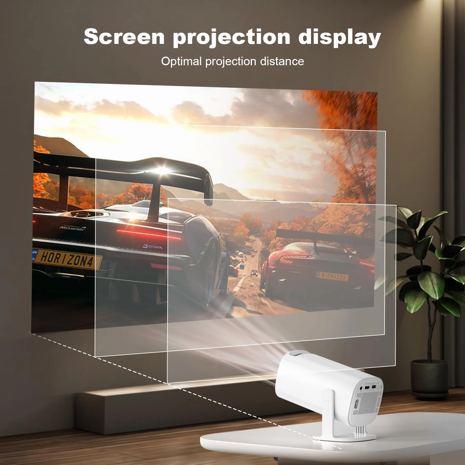 Nowa konsola do gier retro P30 z projektorem, przenośny projektor 4K HD z ponad 36 000 grami, Plug and Play, do gier wideo, inteligentny projektor z bezprzewodowymi kontrolerami 2,4 g, Android TV 11.0