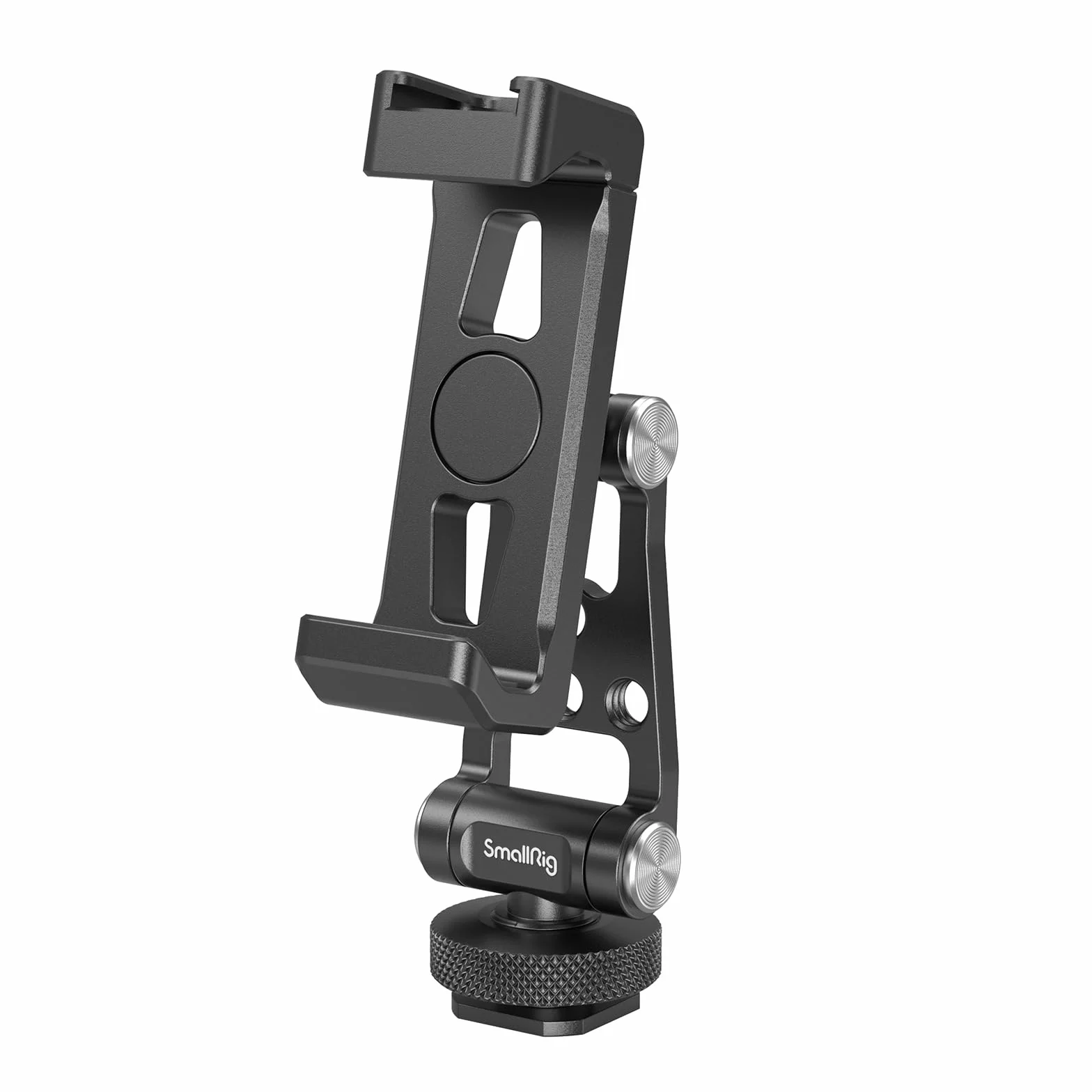 SMALLRIG Metal Phone Support with Cold Shoe Mount, Uniwersalny Adapter do Mocowania Telefonu Komórkowego z Możliwością Swobodnej Regulacji, Uchwyt do Statywu Telefonu dla iPhone 15/14-4382