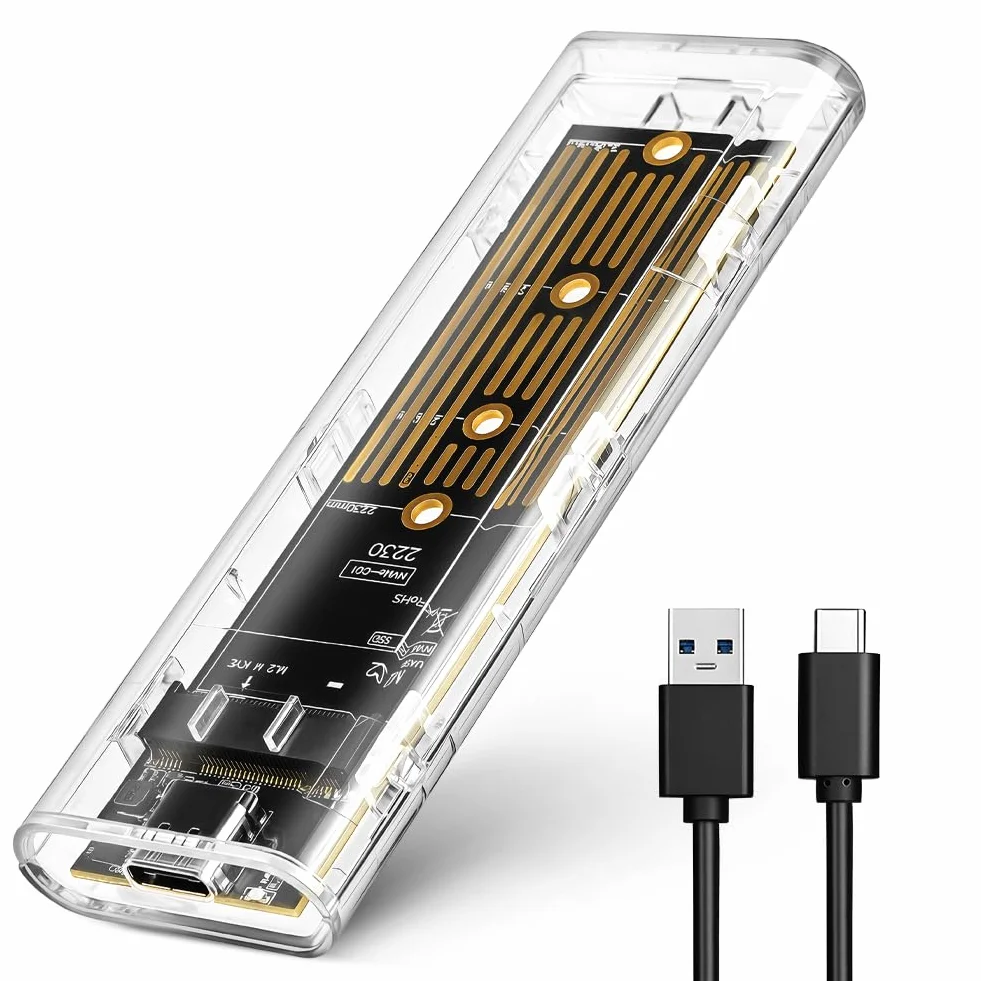 AXFEE Obudowa SSD M.2 nvme adapter m2 zewnętrzny dysk twardy, obudowa adaptera SSD m2 USB 3.1 USB-C dysk twardy do M.2 PCIe NVME M-Key 2230/2242/2260/2280