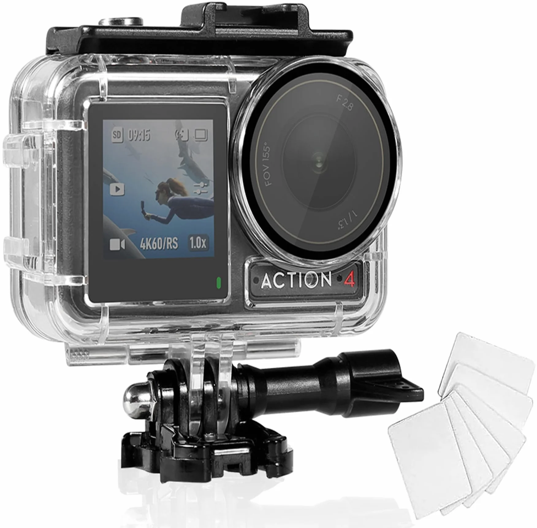 Obudowa wodoodporna DJI Osmo Action 5 Pro Action 4/3 do nurkowania 60 m z uchwytem szybkozamykającym
