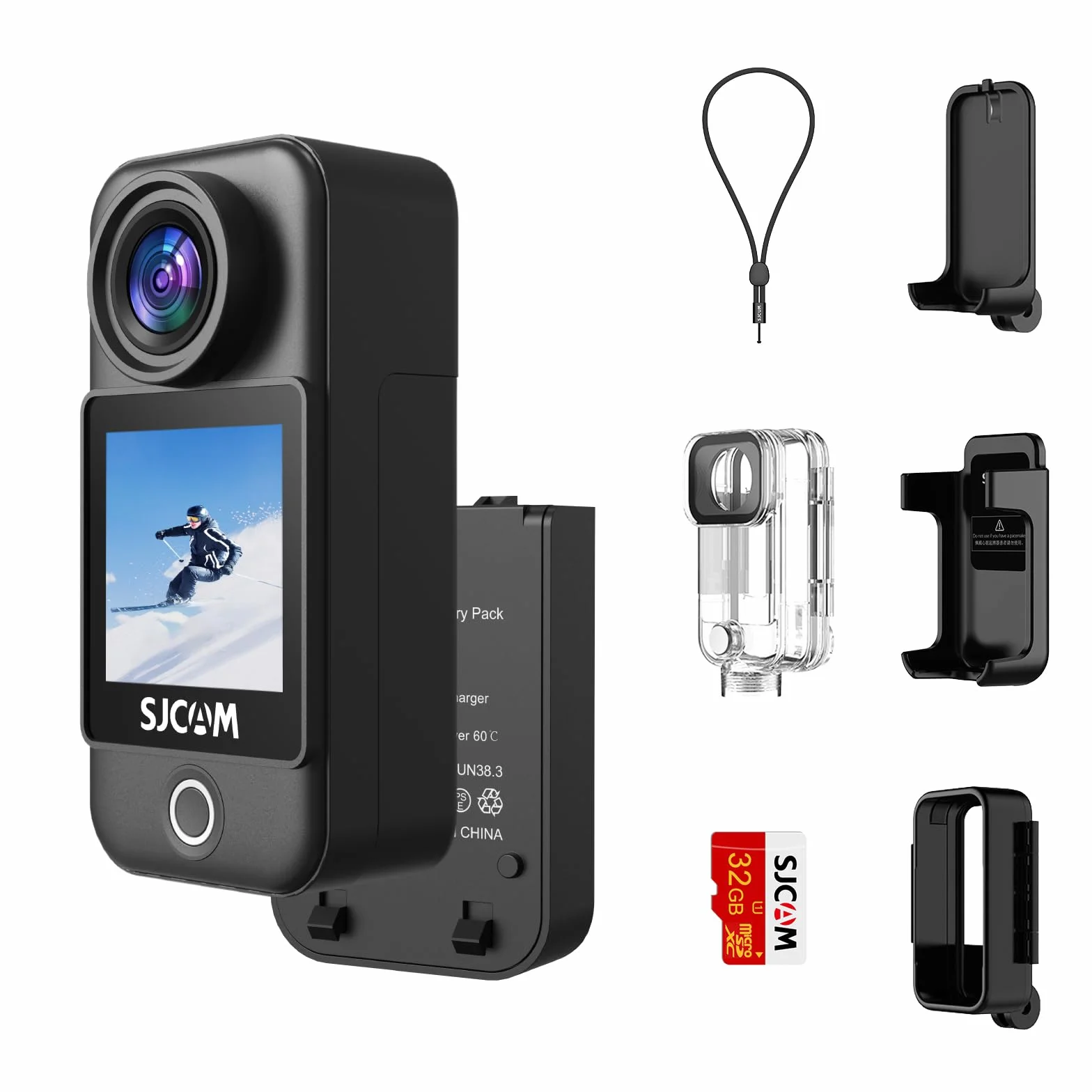 SJCAM C300 Pocket Action kamera sportowa 4 K30 kl./s, ekran dotykowy 1,33", 2,4 G/5G, Dual WiFi 20 MP, kamera na kask, 6-osiowy EIS, kamera podwodna 30 m, wodoszczelna
