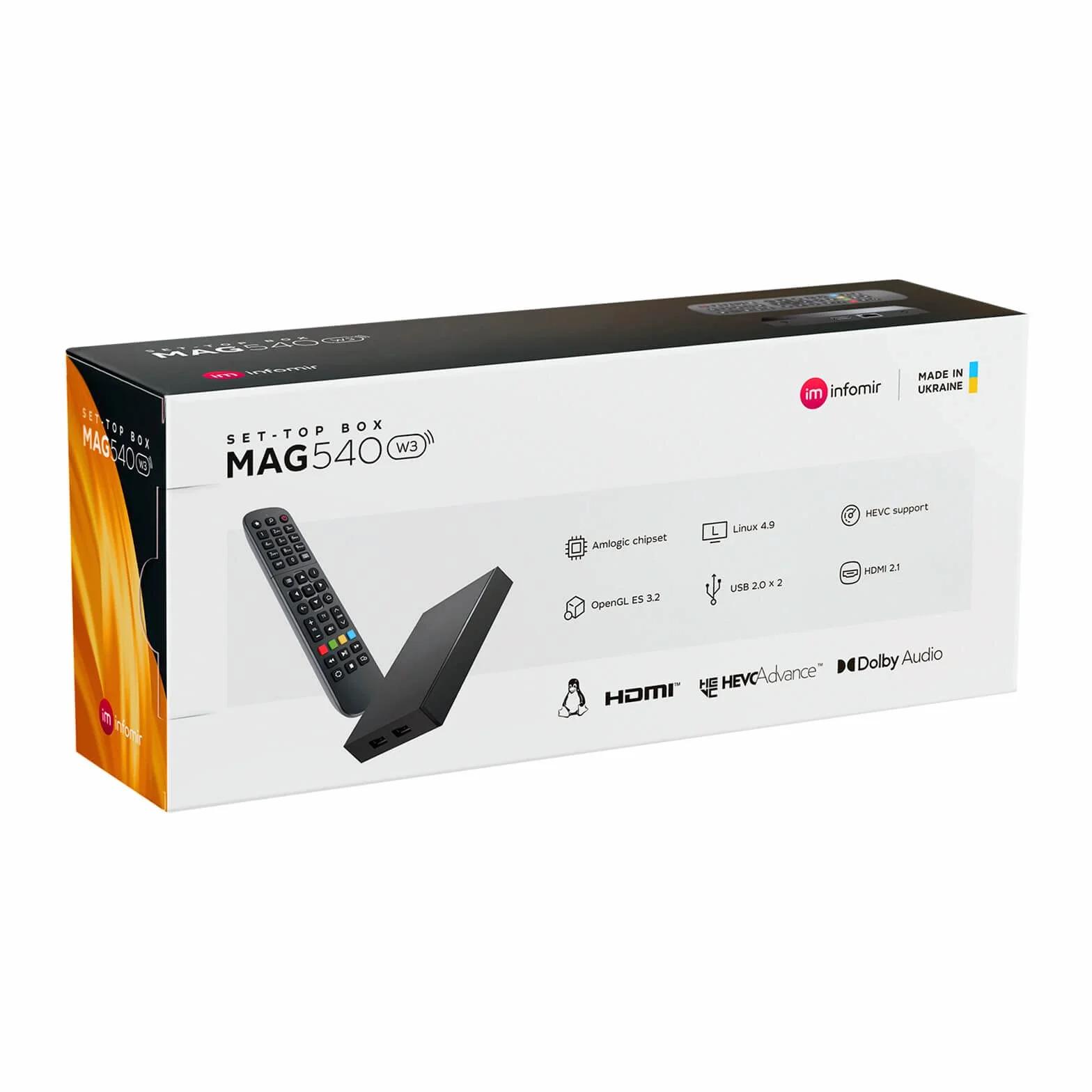 MAG 540w3 oryginalny infomir & HB-cyfrowy zestaw 4K Top Box Multimedia Player Internet TV Receiver UHD 60FPS 2160p @60 FPS HDMI 2.1 4K i HEVC obsługa USB 3.0 ARM Cortex-A35 + kabel HDMI