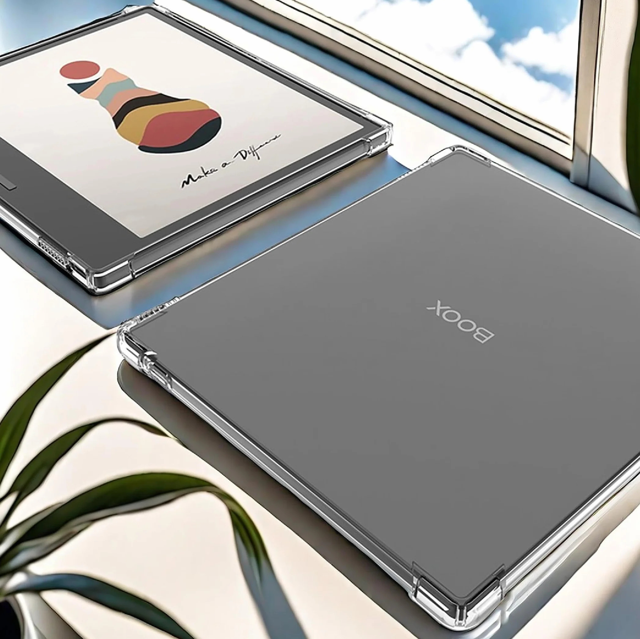 GIOPUEY Etui na tablet Boox Go Color 7, miękka tylna obudowa z TPU, cienka osłona, ochrona poduszki powietrznej, etui kompatybilne z Boox Tablet Go Color 7 - przezroczyste