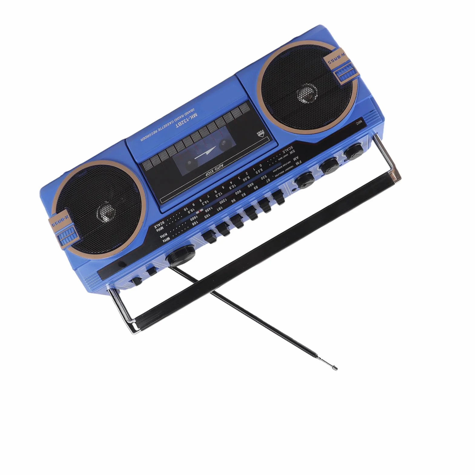 Odtwarzacz kasetowy, retro magnetofon w stylu vintage, złącze USB, gniazdo słuchawkowe, radio AM FM SW, gniazdo na kartę pamięci, wielofunkcyjny bezprzewodowy odtwarzacz kasetowy do