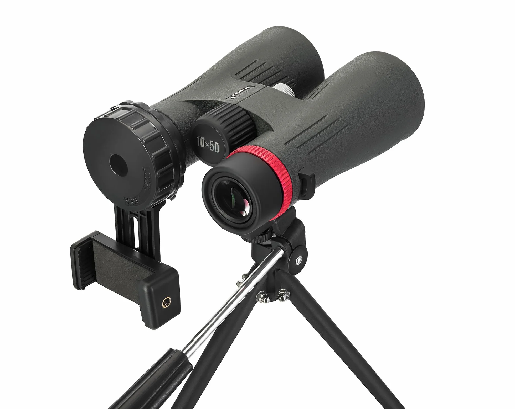 Levenhuk Kelvin Snap 10x50 Fotolornetka do Smartfona, Rejestracja Zdjęć i Filmów Soczewki 50mm Uniwersalne Mocowanie Adapter na Telefon i Statyw w Zestawie Wodoodporne Do Podróży Sportu Koncertów | Rejestracja Zdjęć i Filmów Uniwersalne Mocowanie Adapter