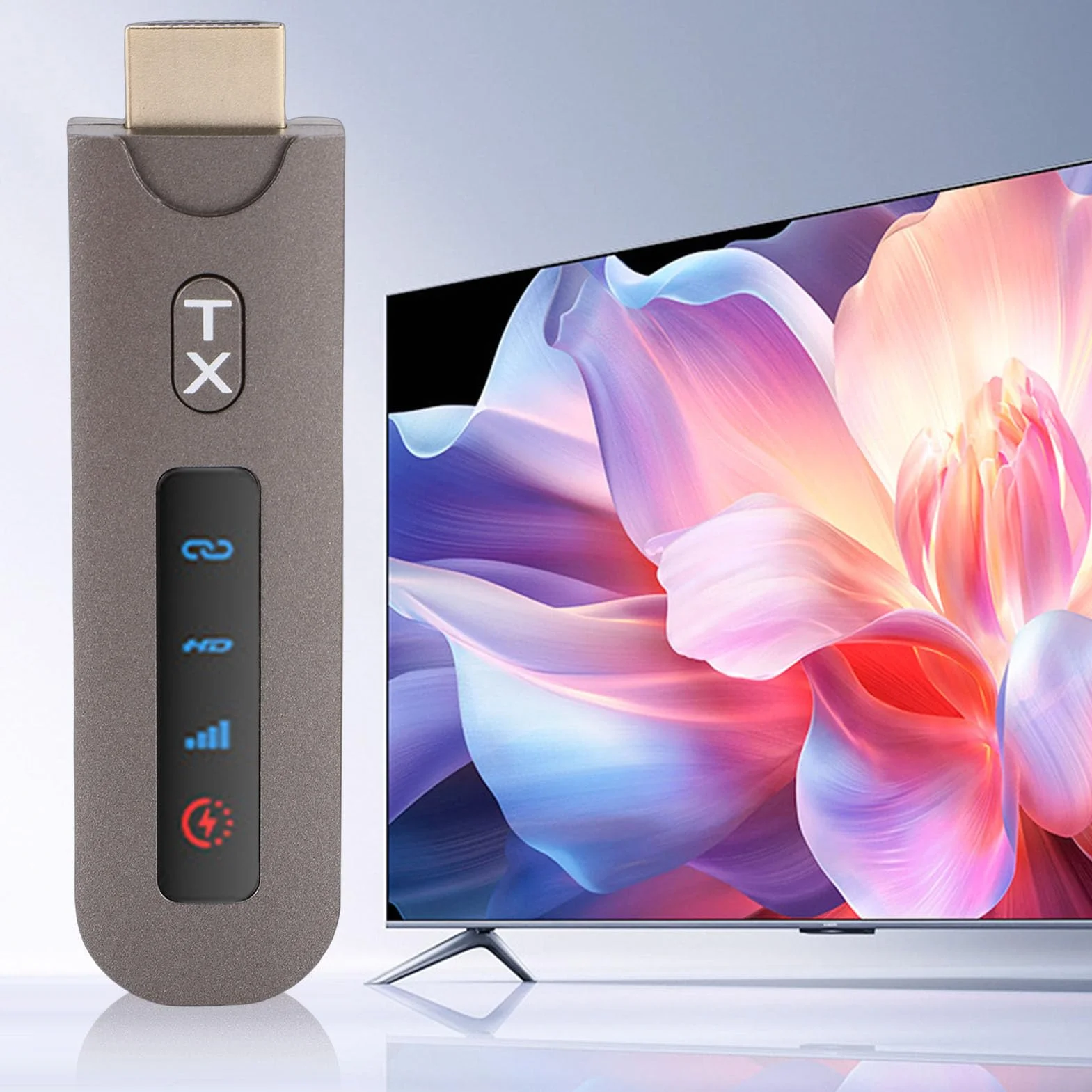 LICAEVEY Bezprzewodowy Zestaw Nadajnika i Odbiornika HD, Plug and Play 4K 60 Hz Dwuzakresowy 5.8G 2.4G do Transmisji do 50 M, z Chipem Konsoli Gier na PC, Projektora Laptopa
