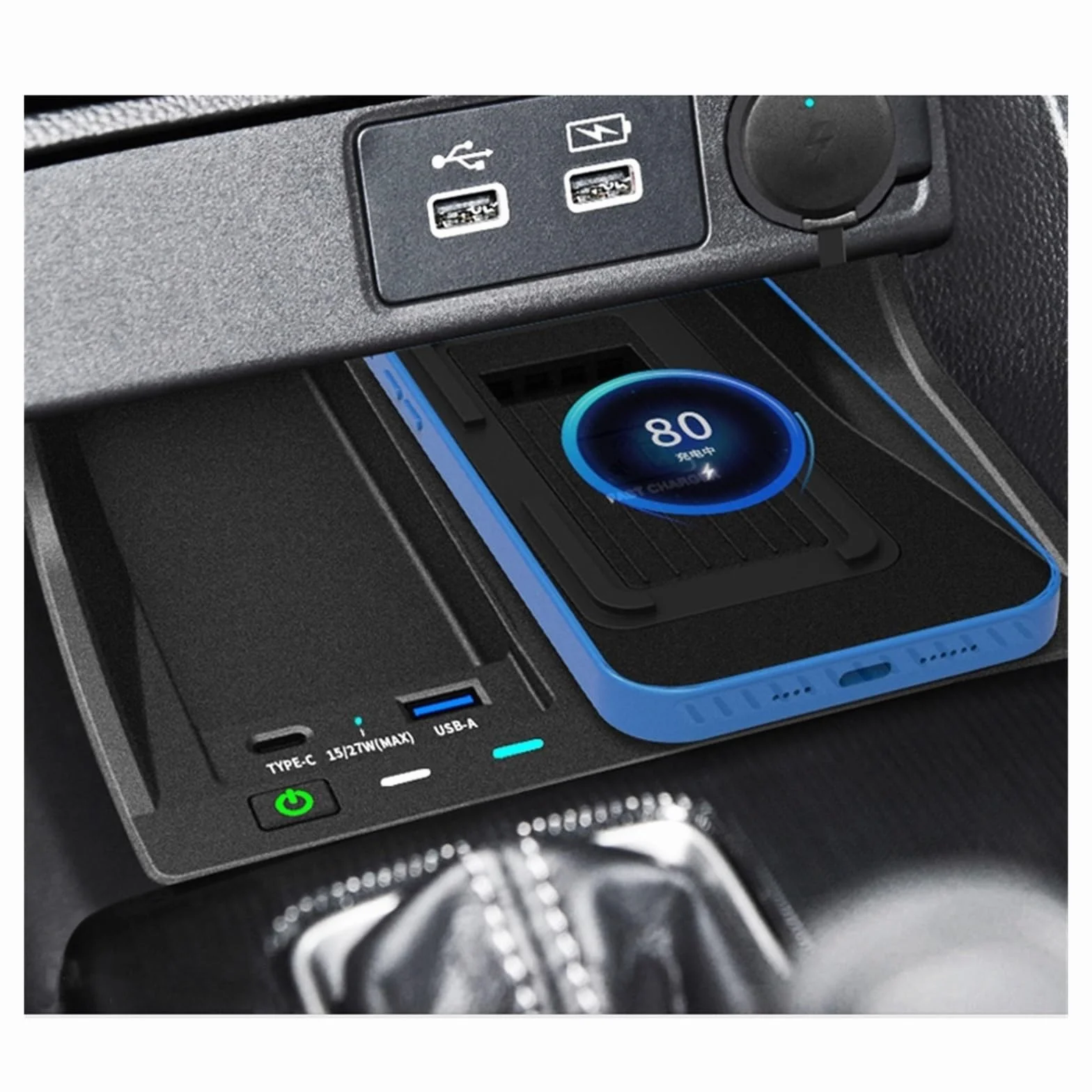 Dla Civic, 2022 bezprzewodowa ładowarka do telefonu płyta szybkiego ładowania bezprzewodowe akcesoria samochodowe do ładowania Panel ładowania bezprzewodowego pojazdu