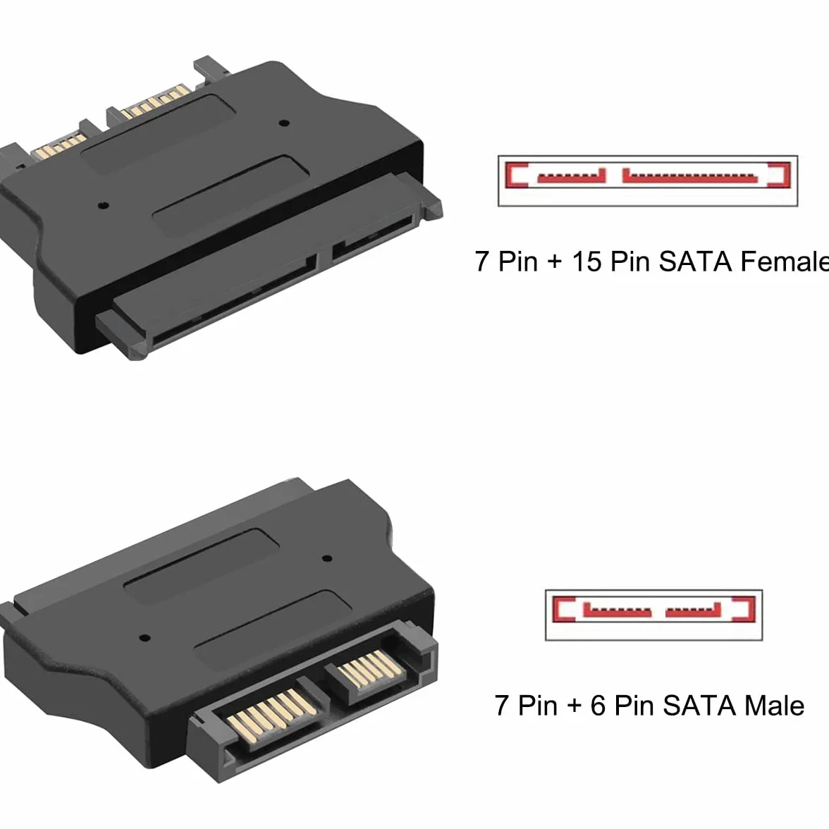 Adapter SATA to Slim 22Pin Female 13Pin męski Konwerter do 2,5" HDD