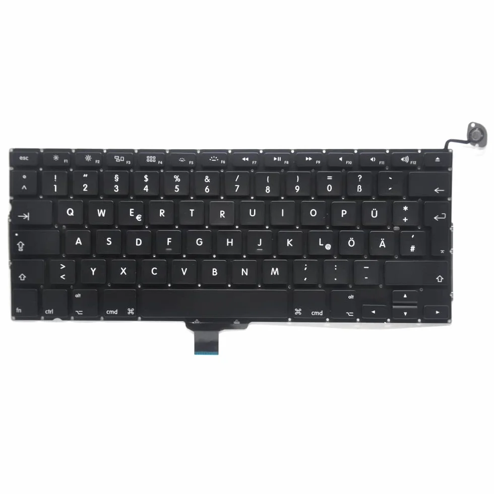 Klawiatura do laptopa / Notebook Keyboard zamiennik wymiana niemiecka QWERTZ do MacBook Pro Unibody 33,8 cm 13,3" A1278 A1279 A1280 2008 2009 2010 2011 2012 (niemiecki układ klawiatury)