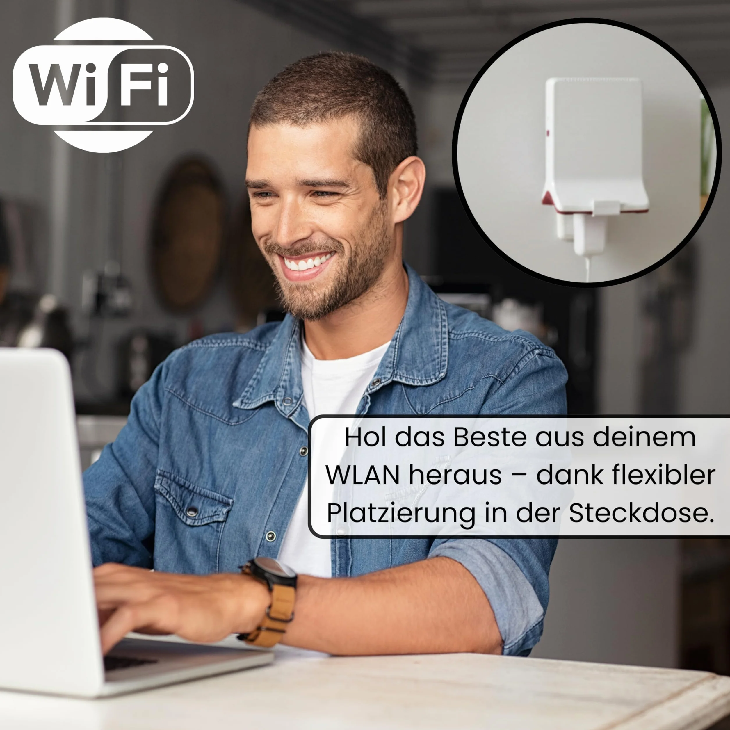 Gniazdo ścienne pasujące do Fritz!Repeater 3000AX & 6000 uchwyt na gniazdko elektryczne z organizerem na kable I do AVM Repeater WLAN wzmacniacz Fritz I uchwyt bez wiercenia